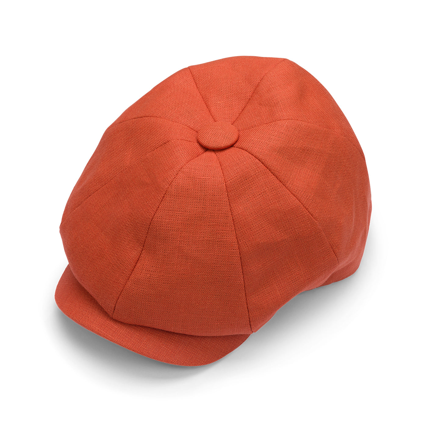 Fox Linen Plainweave Orange 30's 8 Panel Cap