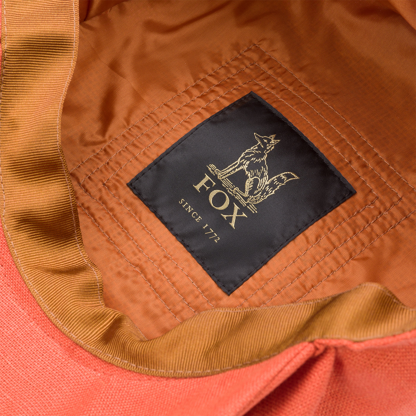 Fox Linen Plainweave Orange 30's 8 Panel Cap