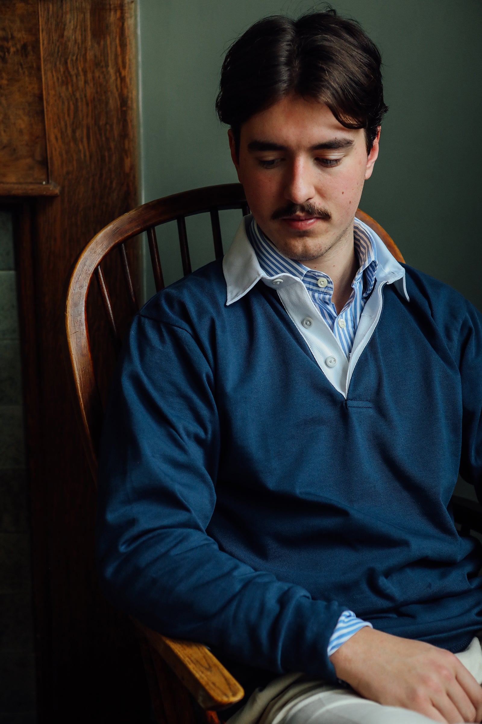 Fox Heritage Plain Rugby Shirt in Navy