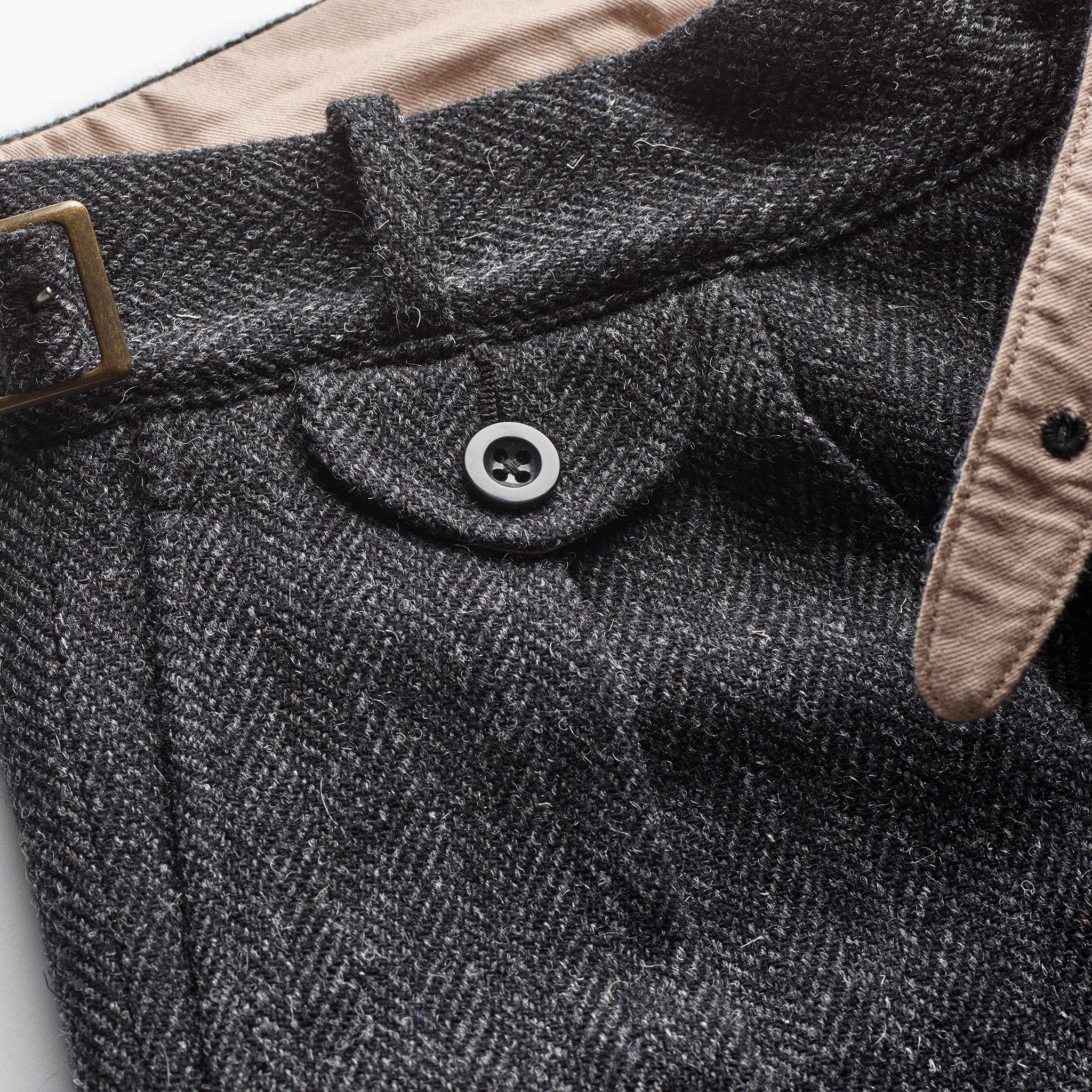 Kenneth Field x Fox Gurkha trousers Charcoal Herringbone