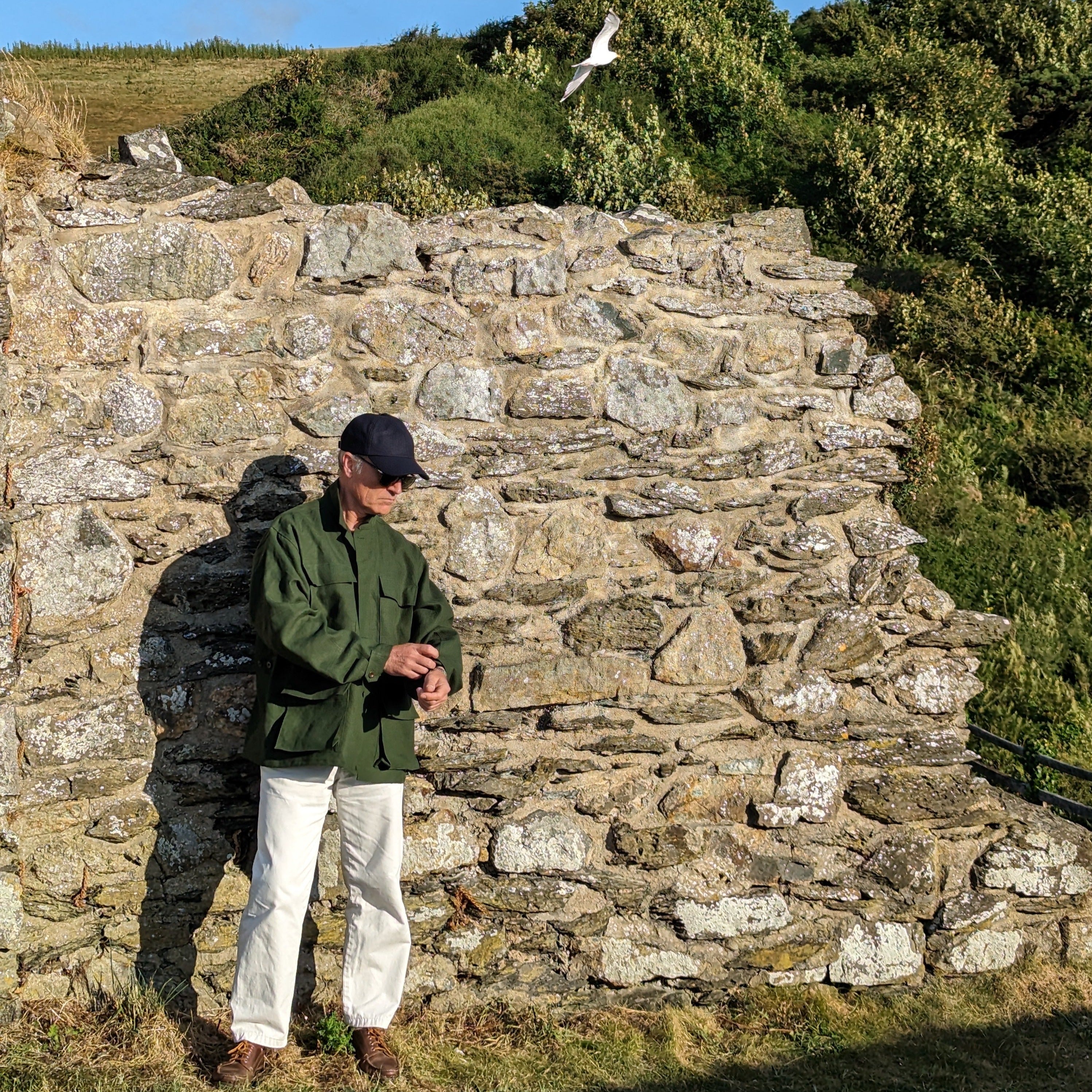 FK001-Fox Linen Bronze Green Jacket