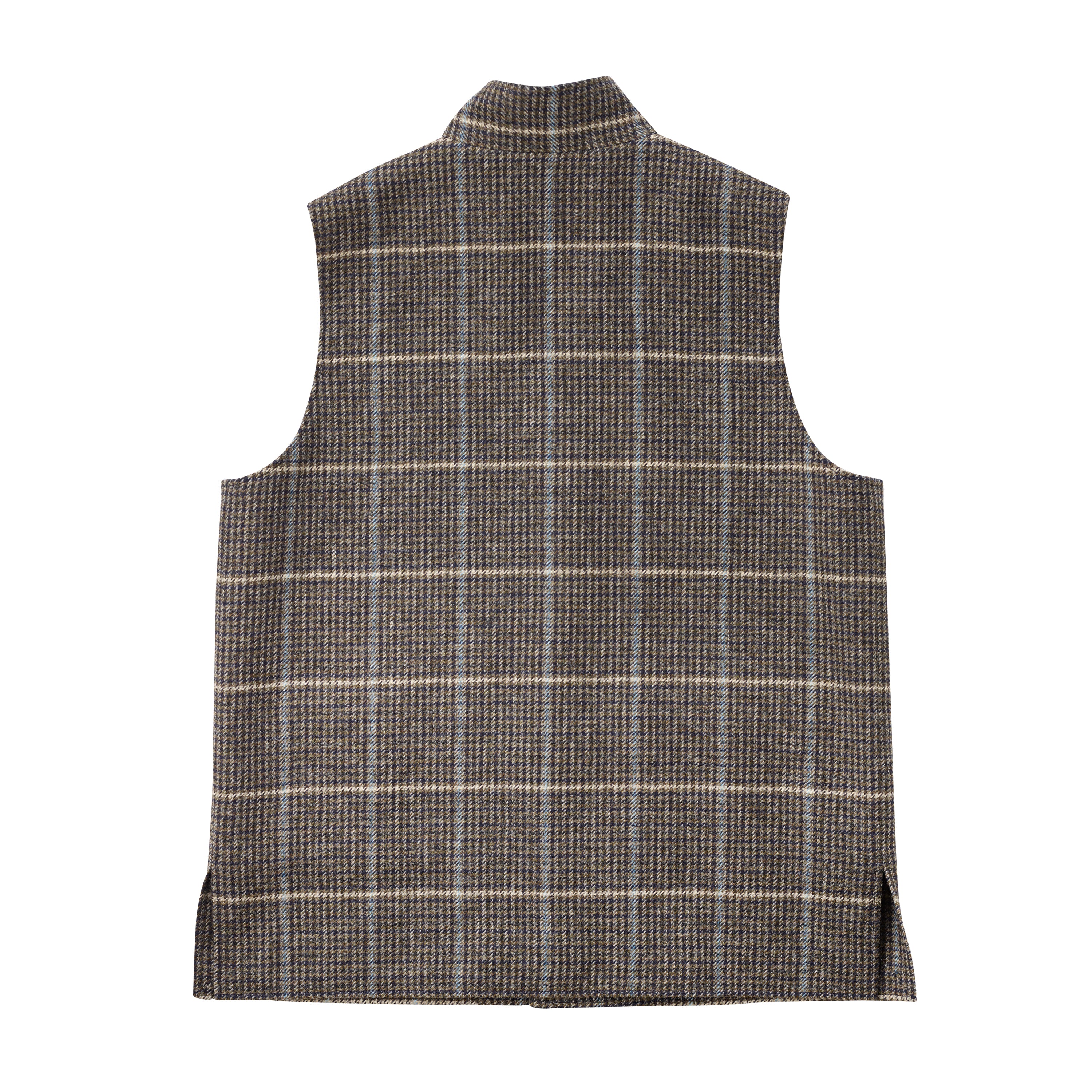 Fox Navy and Brown Tweed Gilet with Sky Blue Deco