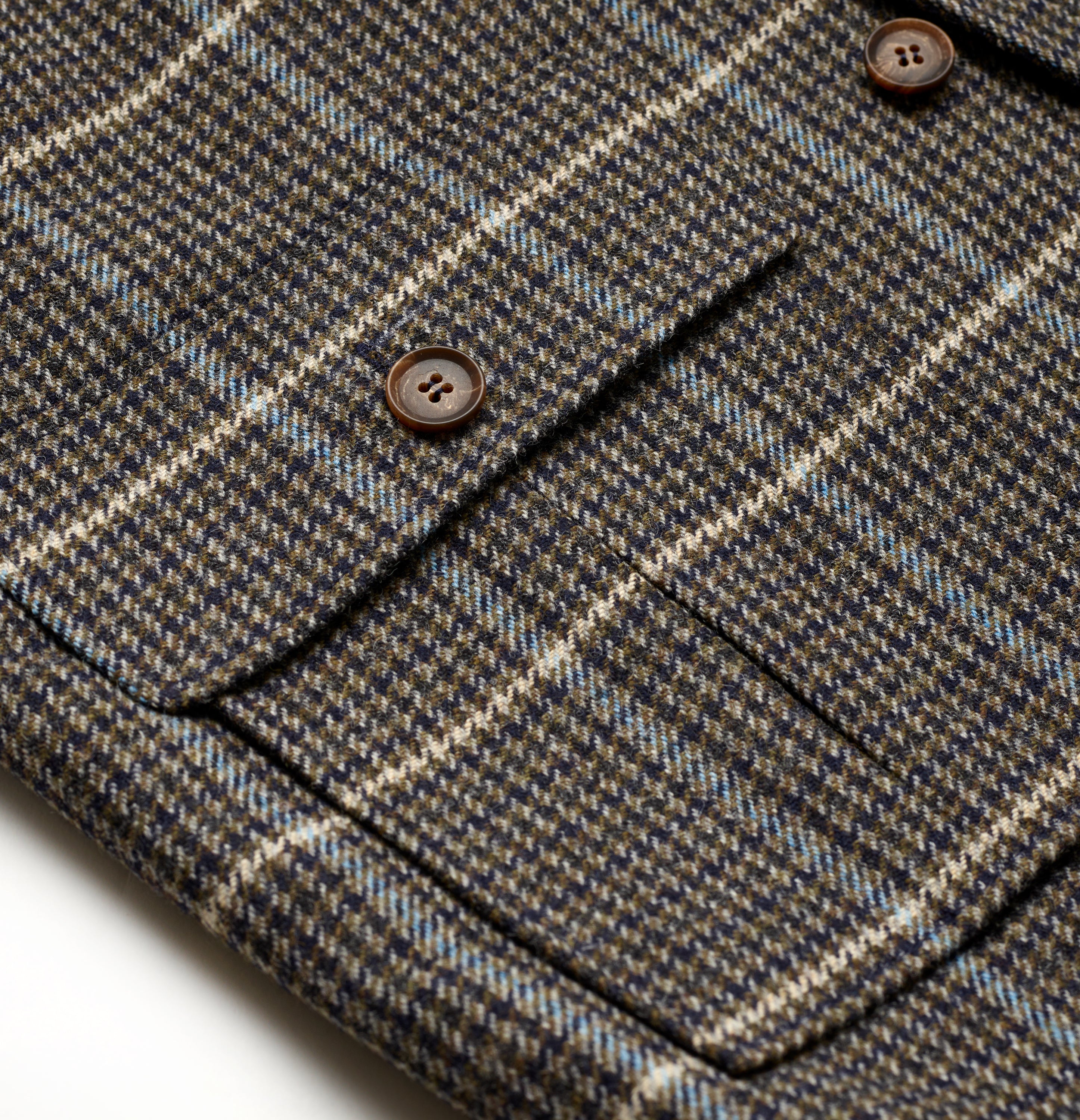 Fox Navy and Brown Tweed Gilet with Sky Blue Deco