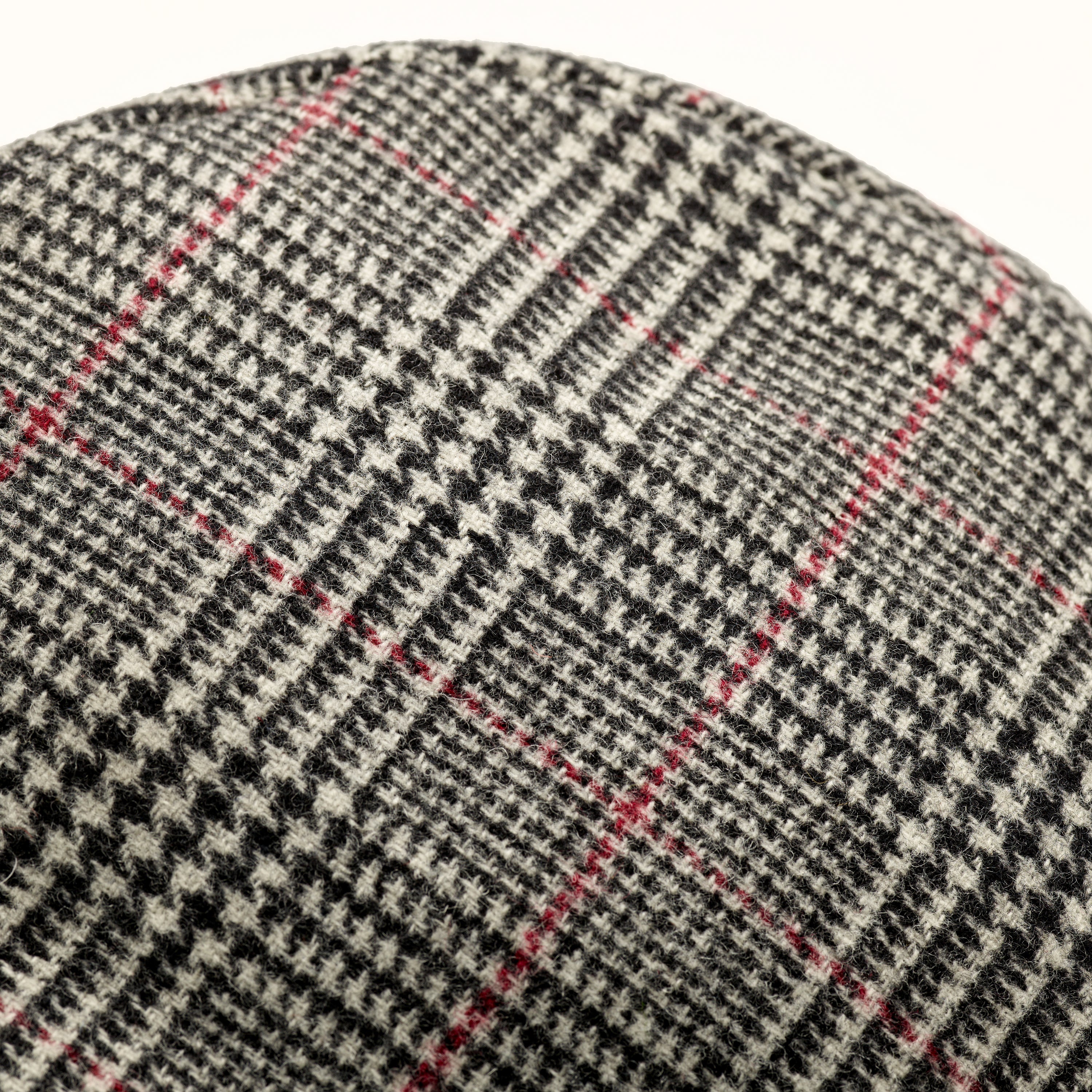 Fox Prince of Wales Check with Red Deco Snap Brim Flat Cap