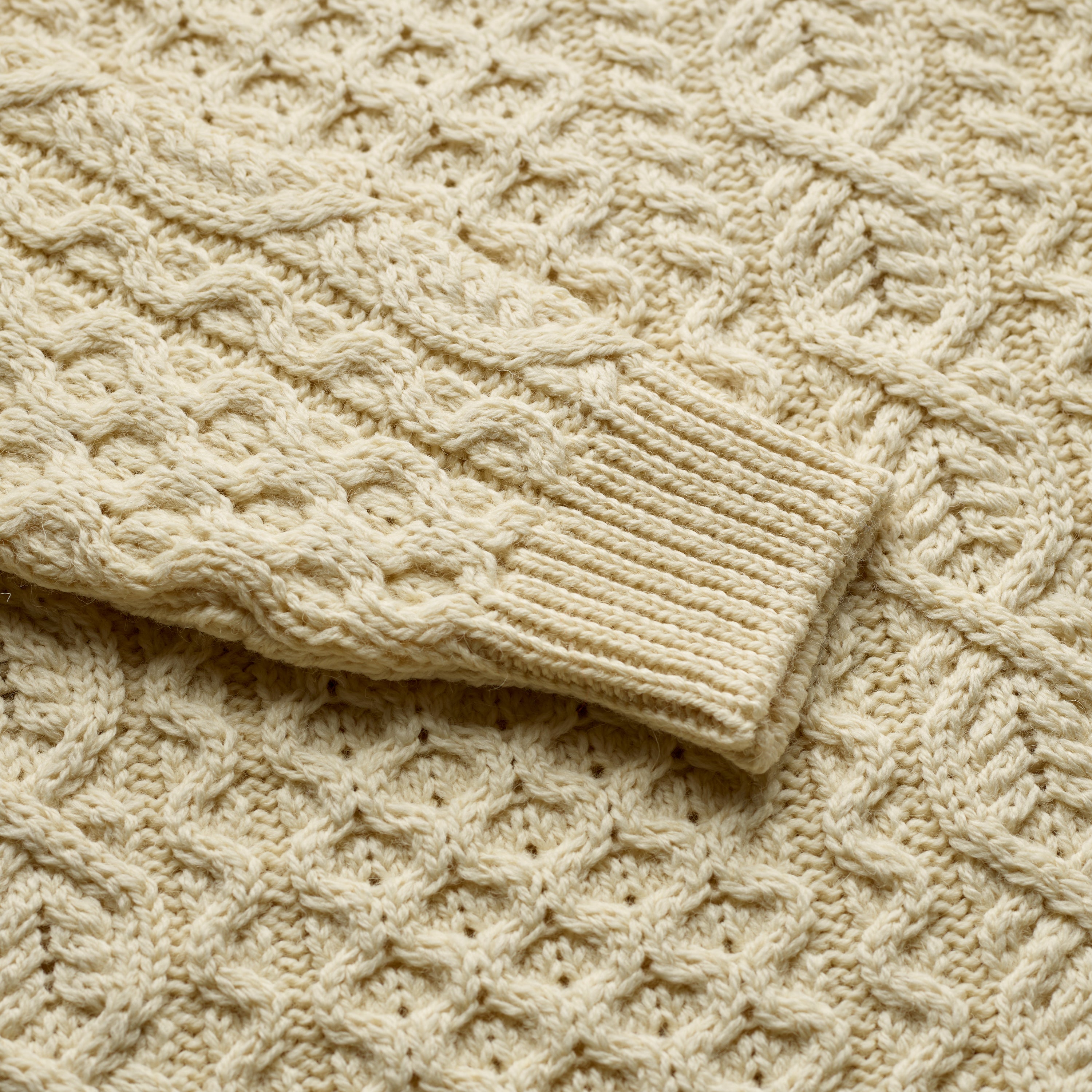 The Traditional Wool Cable Knit Ecru Jumper