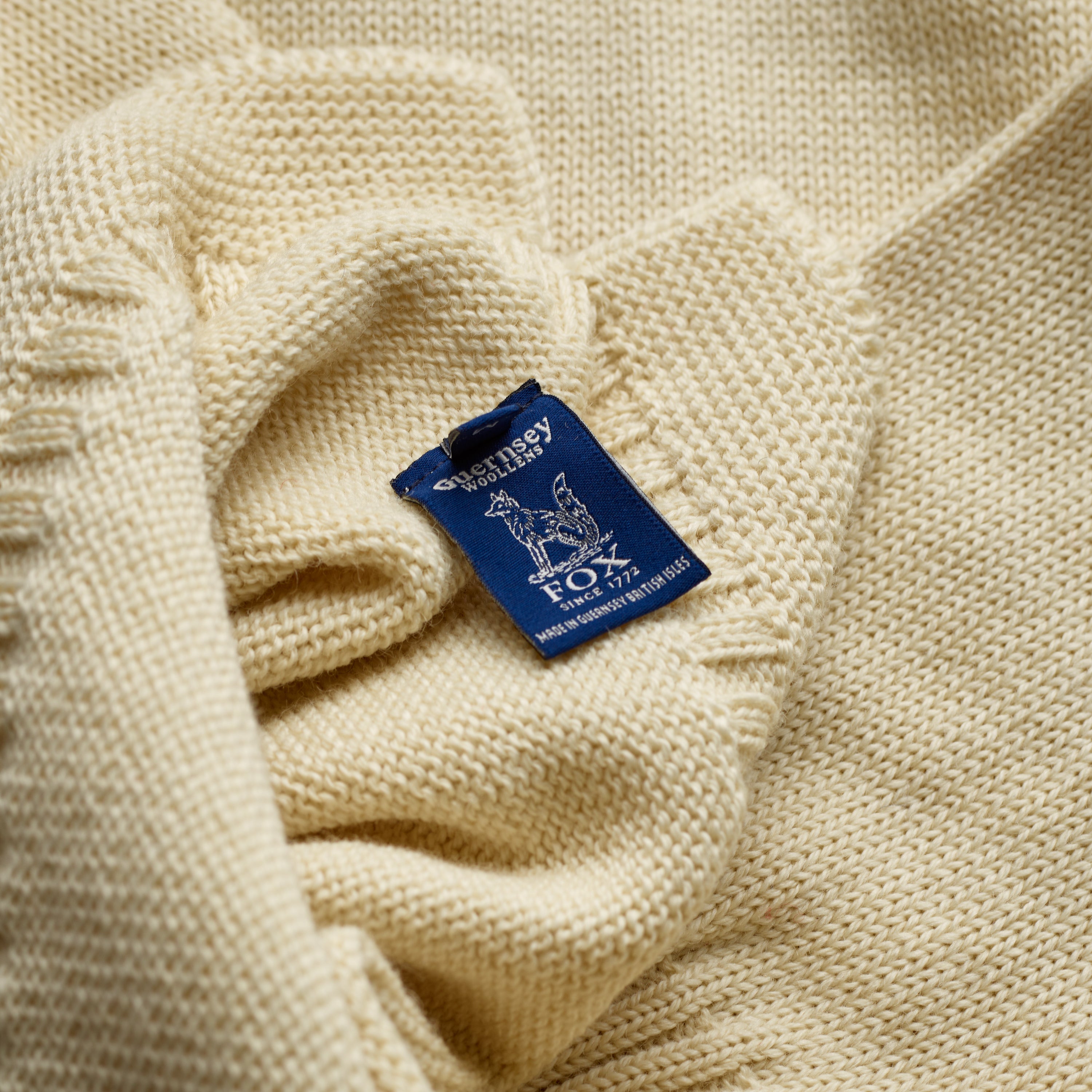 Guernsey Woollens x Fox Roll Neck in Submariner White