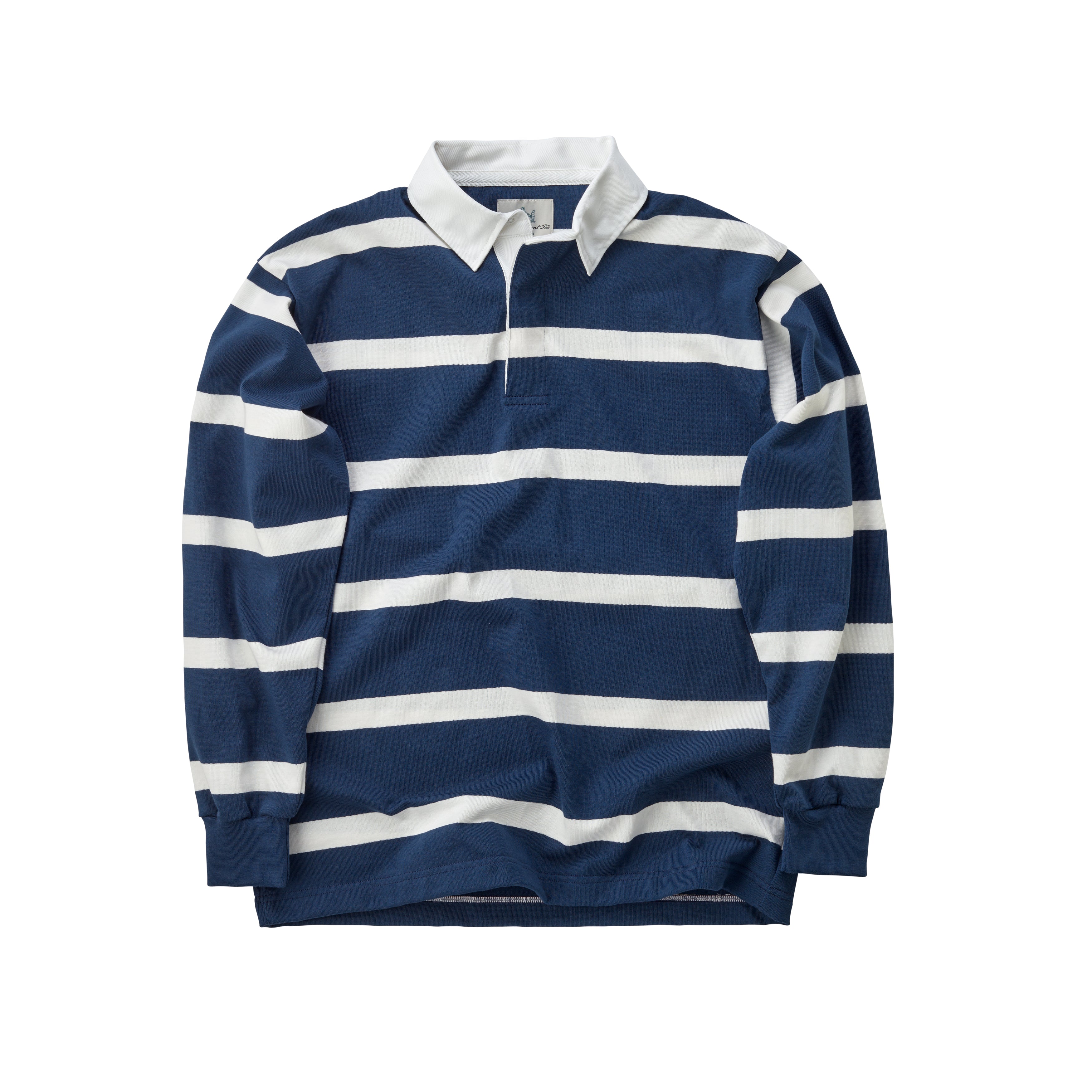 Fox Heritage Stripe Rugby Shirt in Navy and White