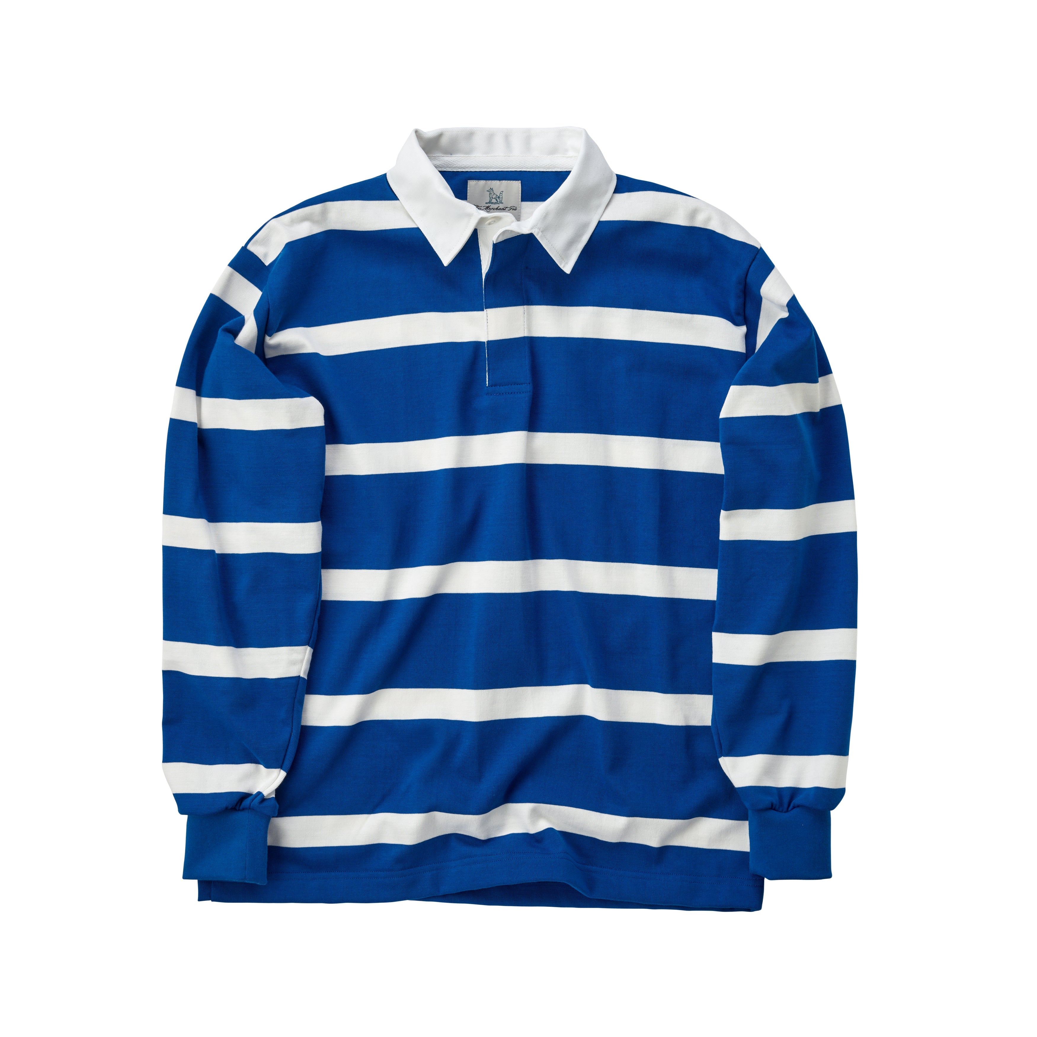 Fox Heritage Stripe Rugby Shirt in Bright Blue and White