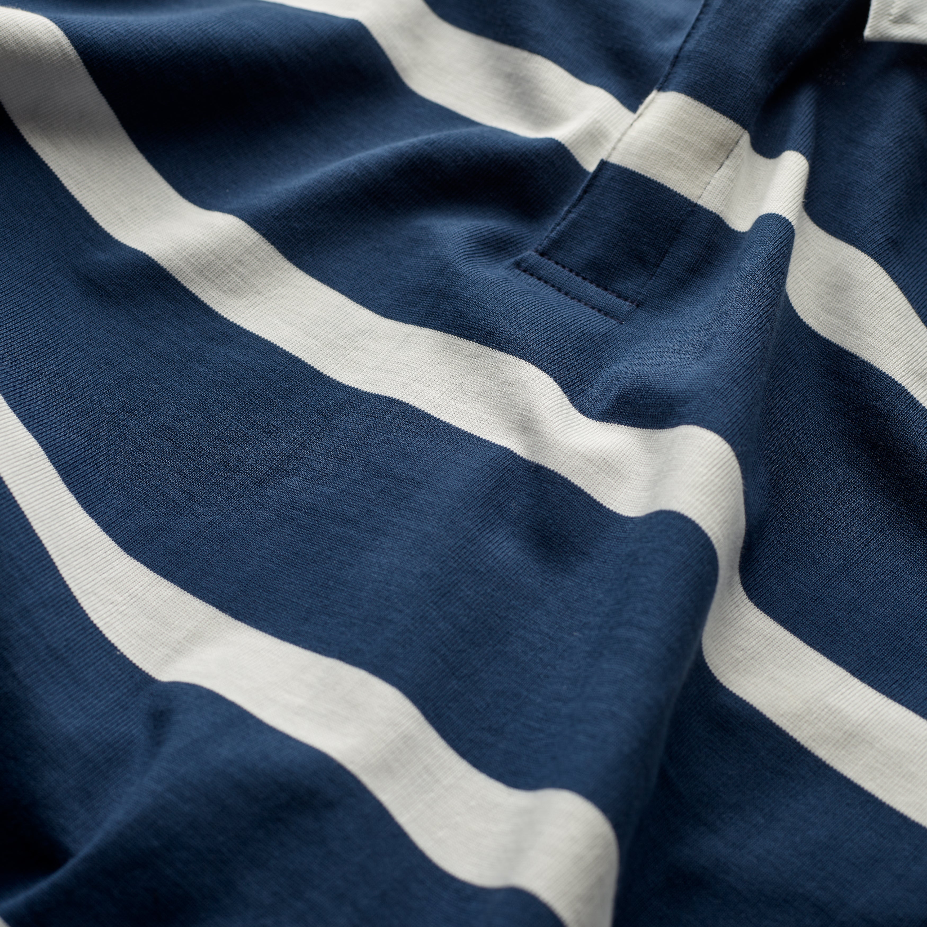 Fox Heritage Stripe Rugby Shirt in Navy and White