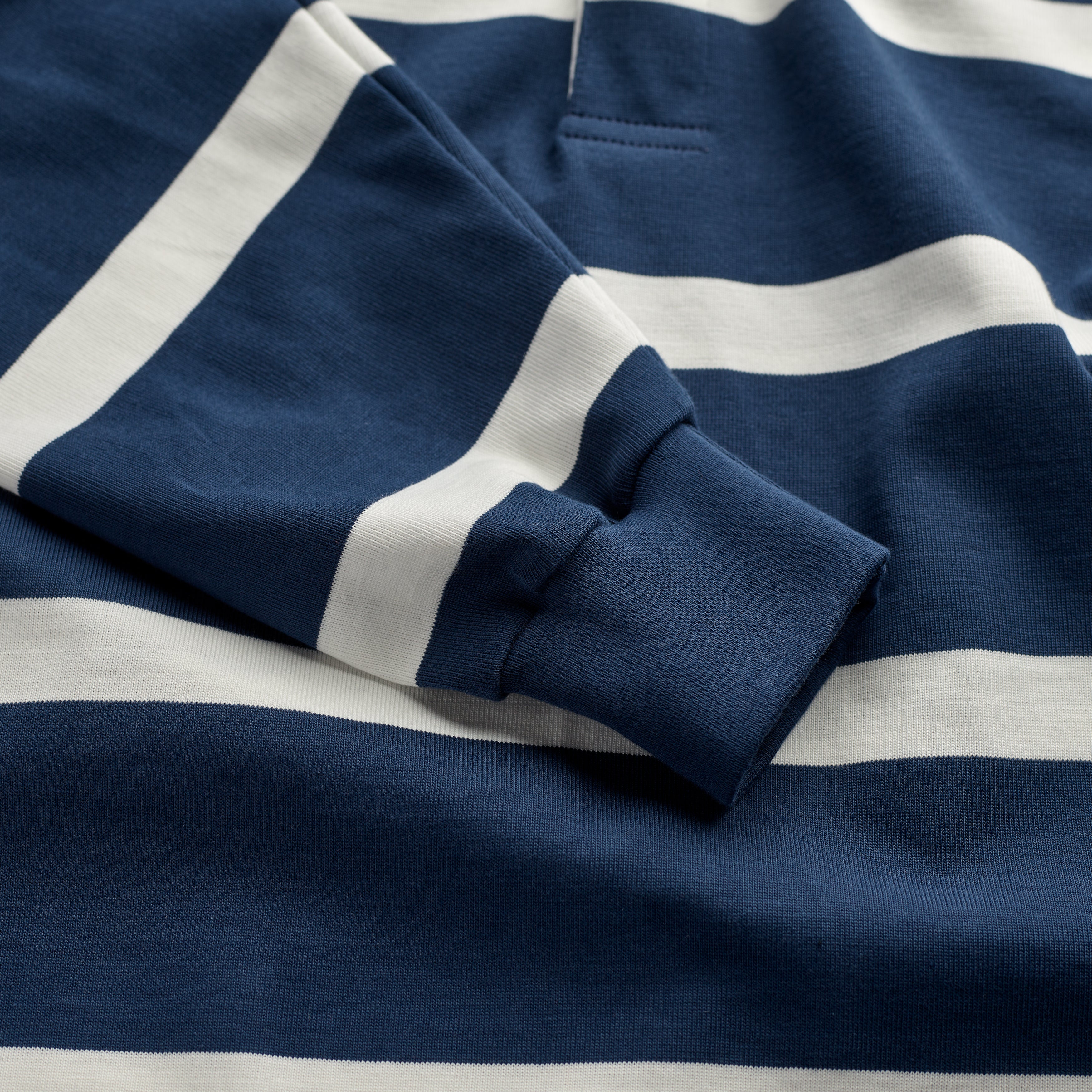 Fox Heritage Stripe Rugby Shirt in Navy and White