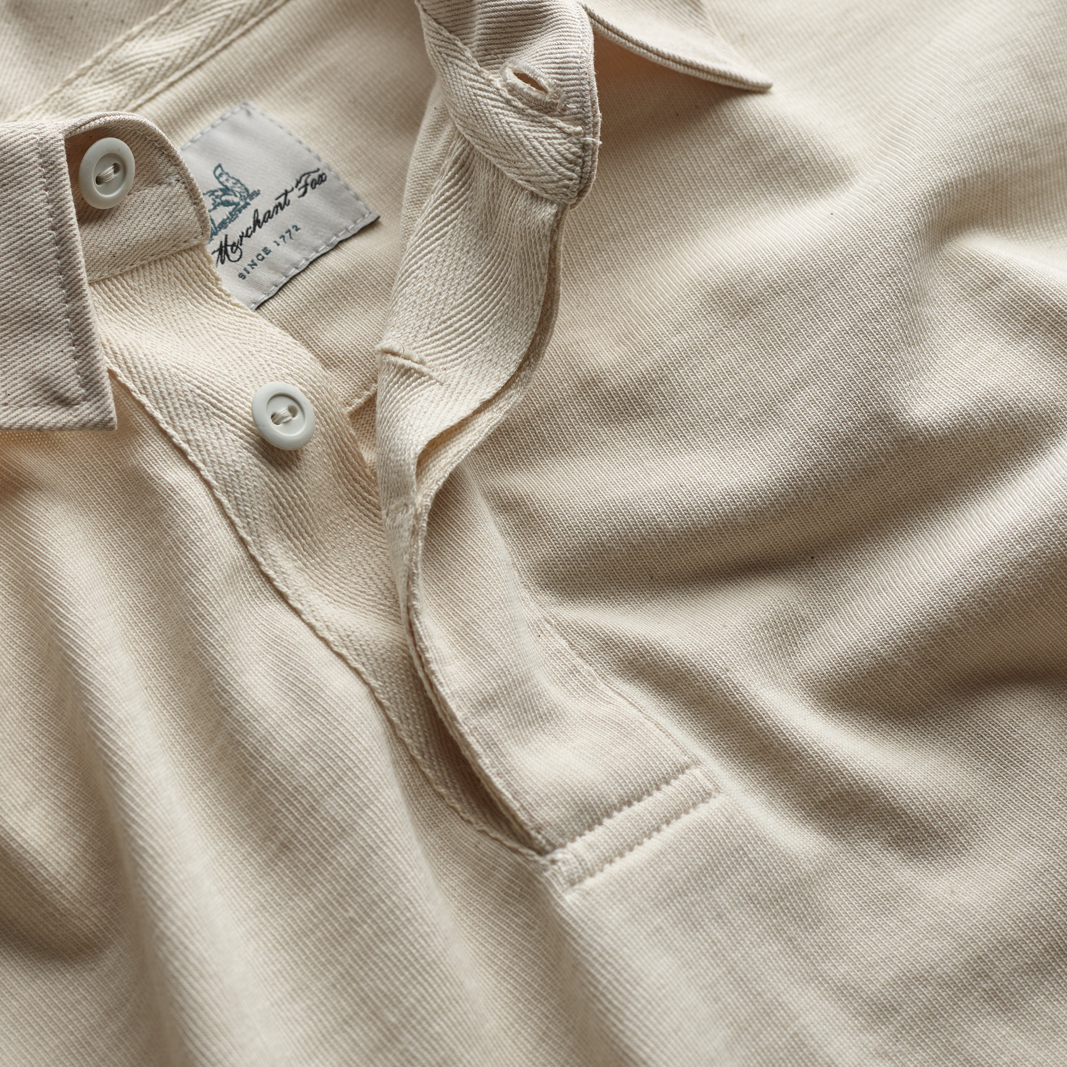 Fox Heritage Plain Rugby Shirt in Ecru