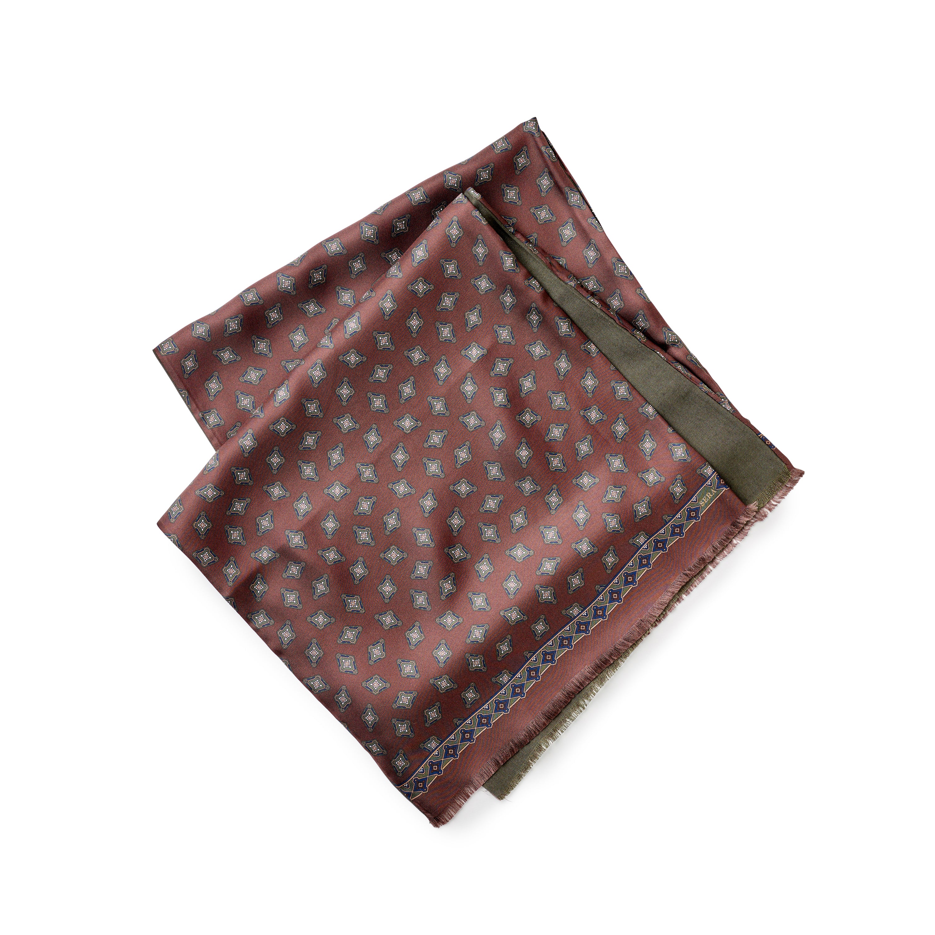 Sera Brown Cashmere & Silk Foulard Scarf