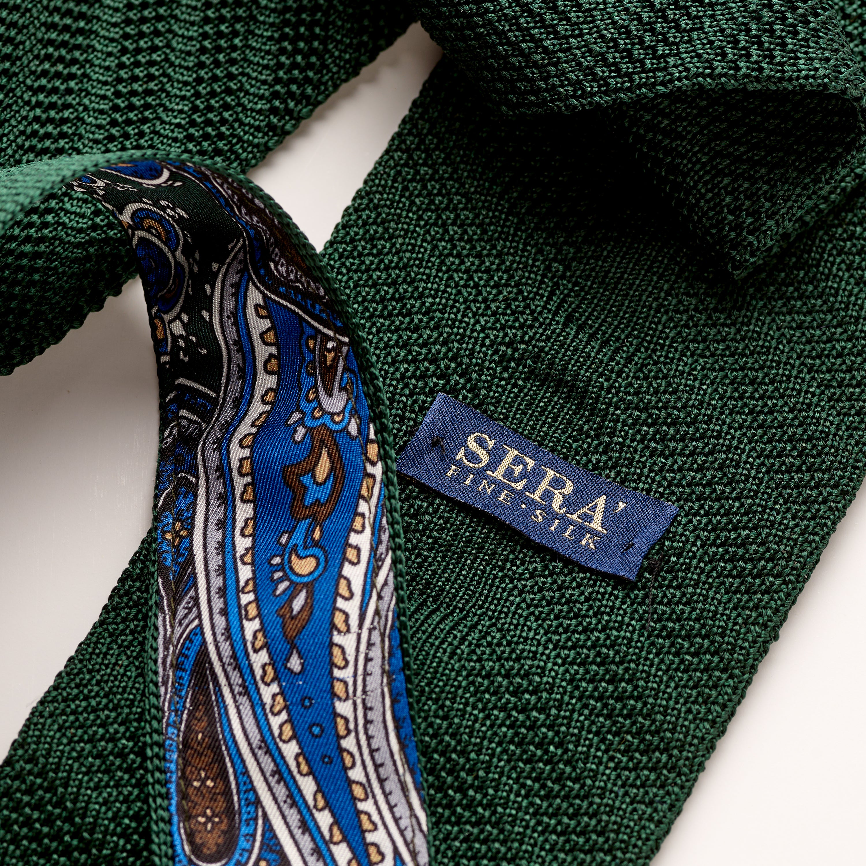 Sera Forest Green Oblique Weave Silk Tie