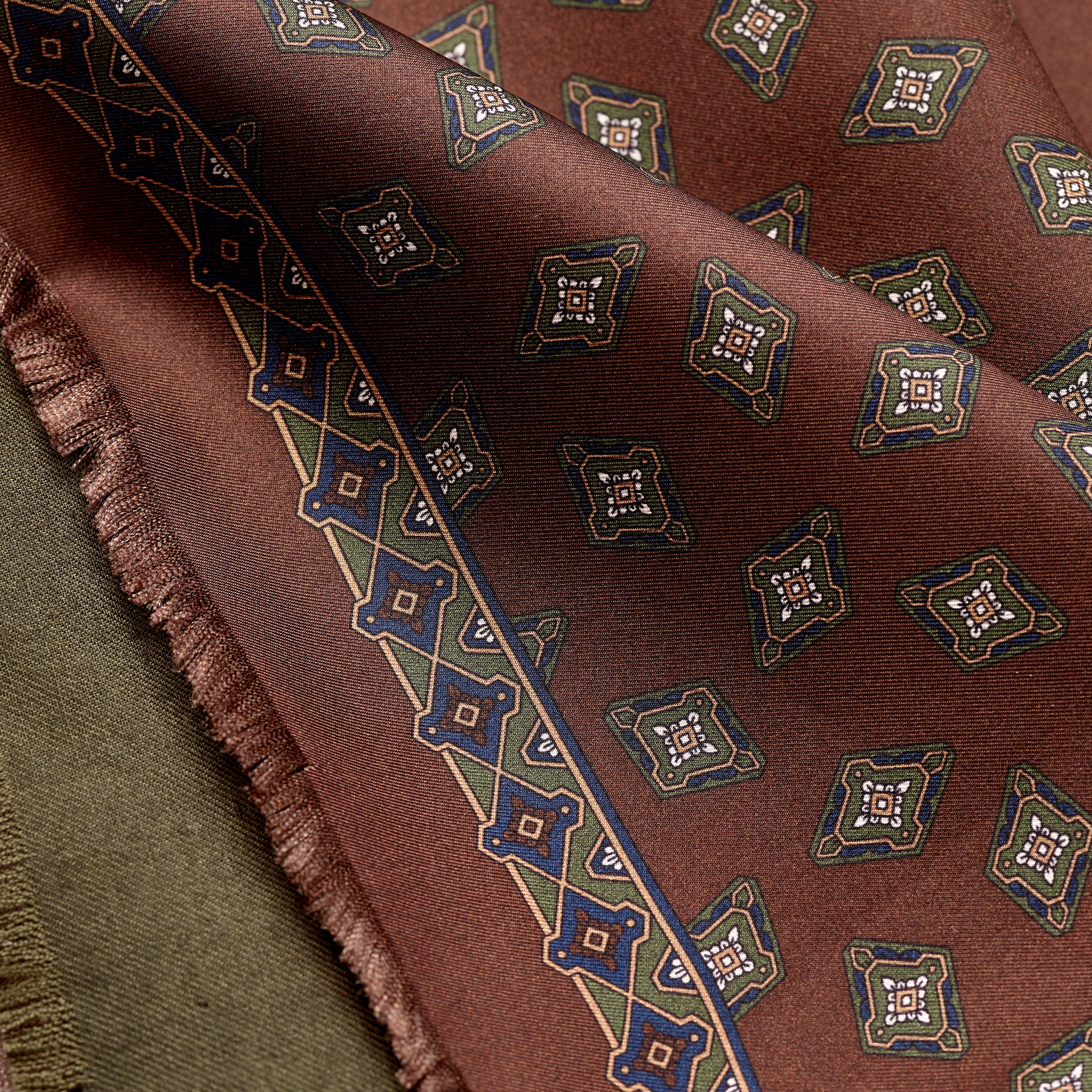 Sera Brown Cashmere & Silk Foulard Scarf