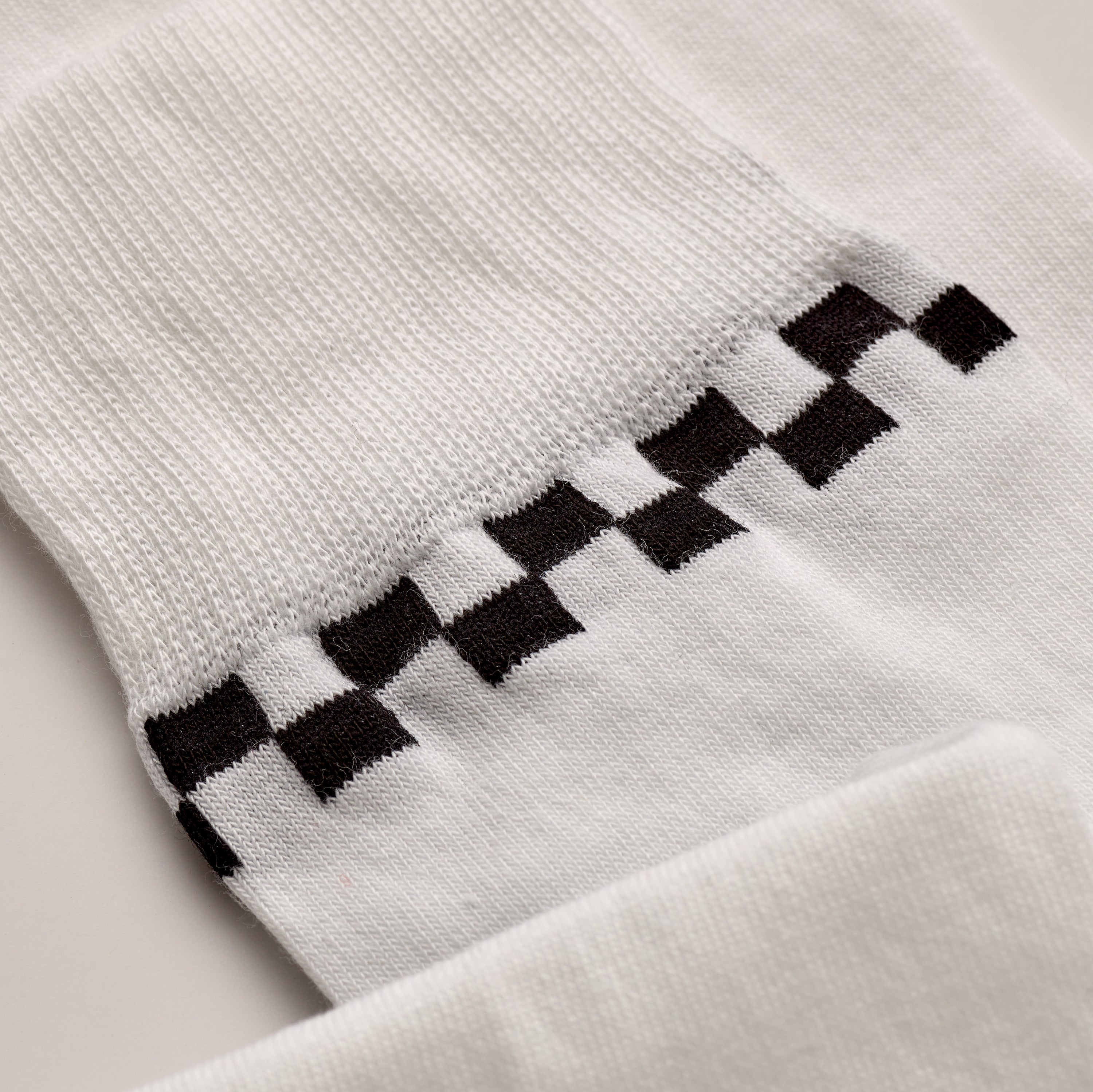 Corgi Checkaboard Lightweight Cotton Socks White