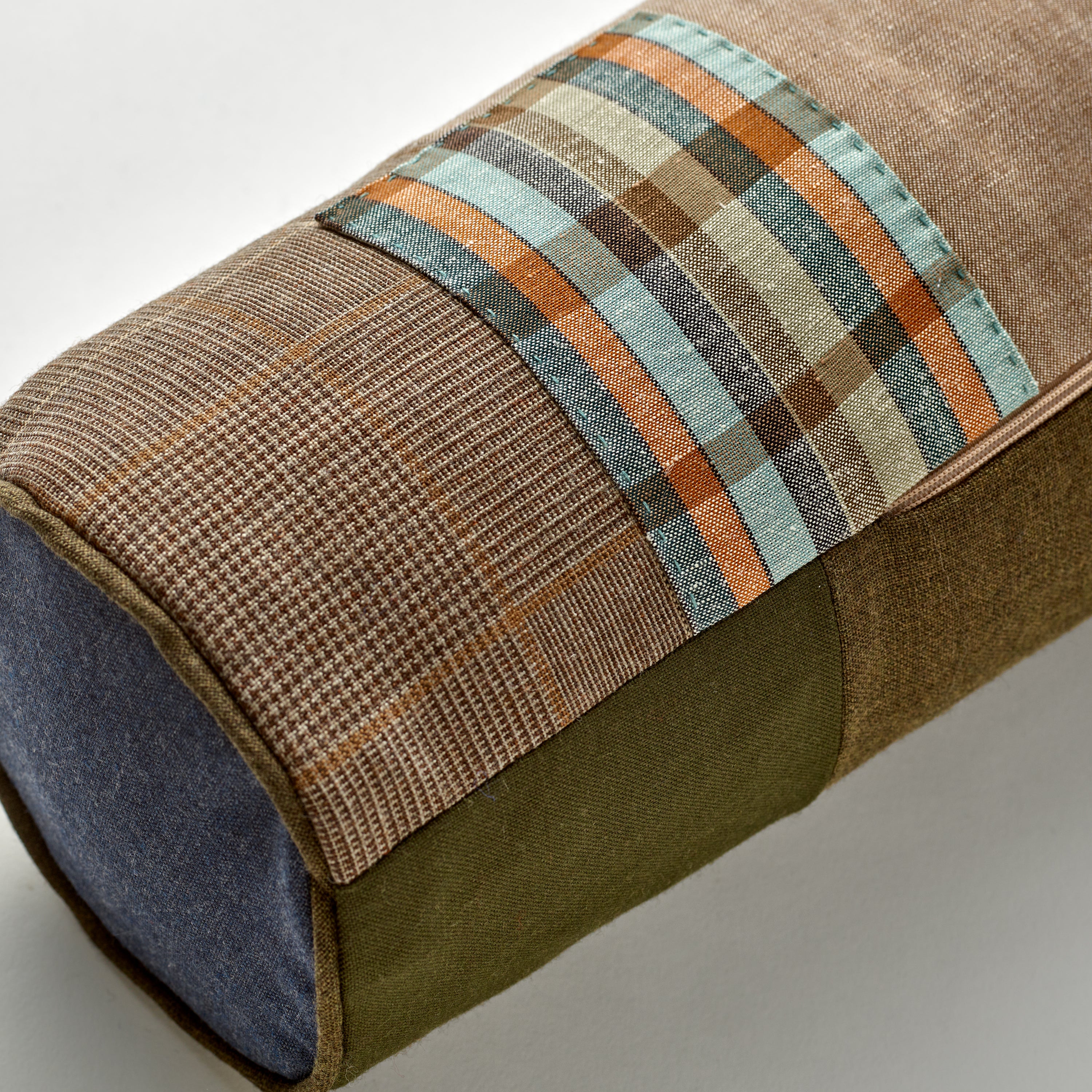 Fox Worsted Tuscany Patchwork Bolster Small Cushion Cover