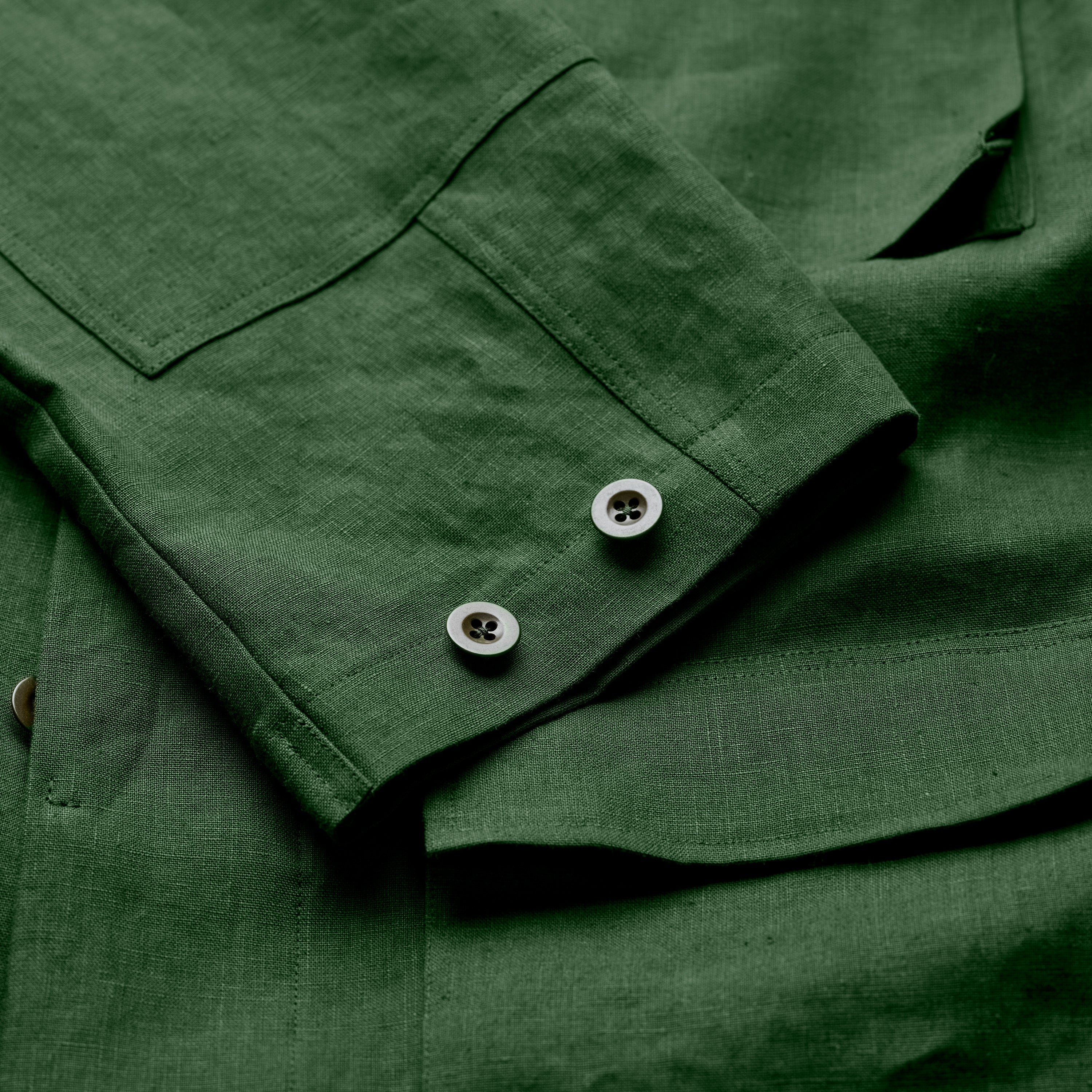 FK001-Fox Linen Bronze Green Jacket