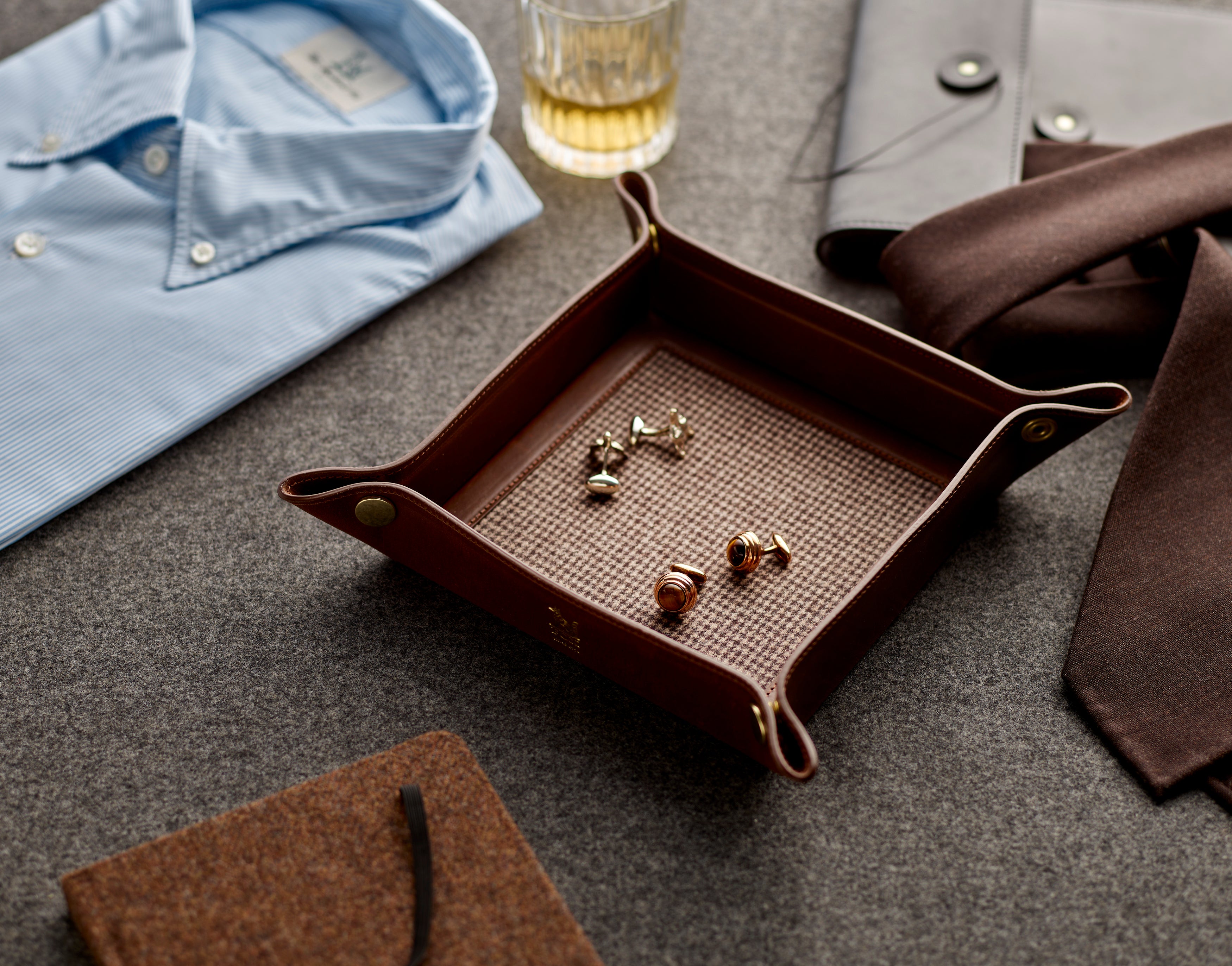 The Leather Travel Valet Tray