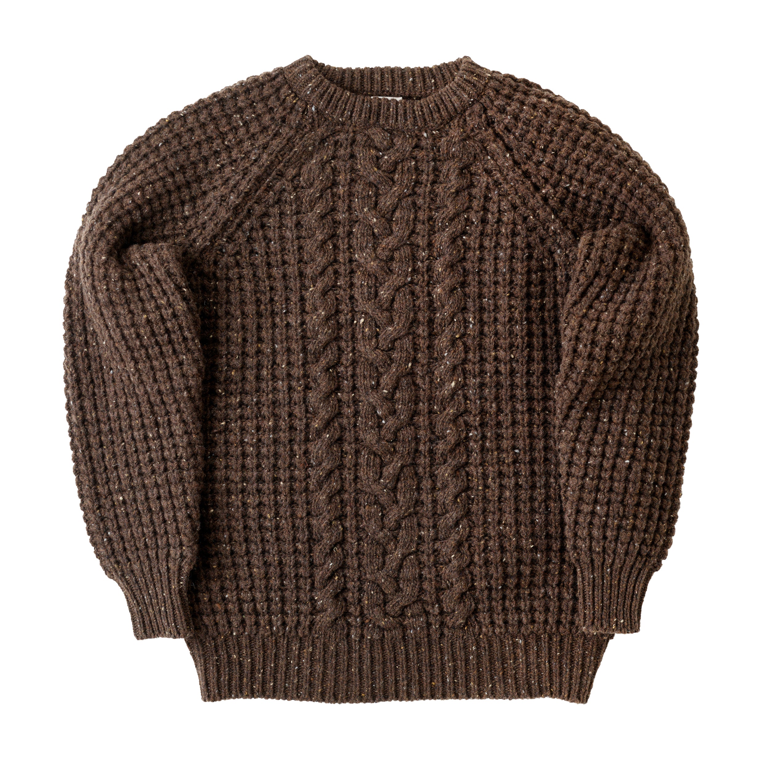 FOX x CORGI Brown Donegal Wool Prince of Wales Pullover