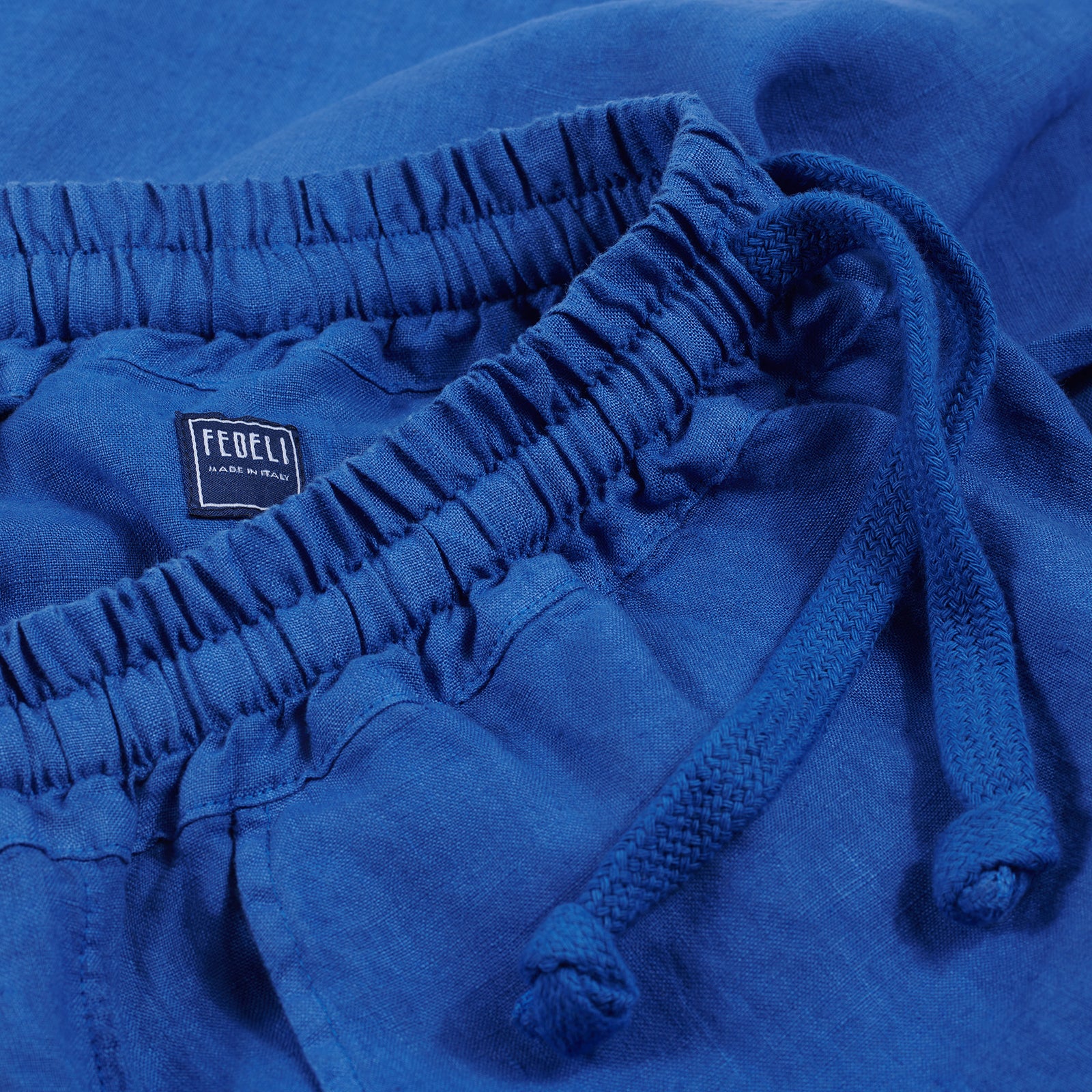 Fedeli Linen Bermuda Shorts in Tropical Blue