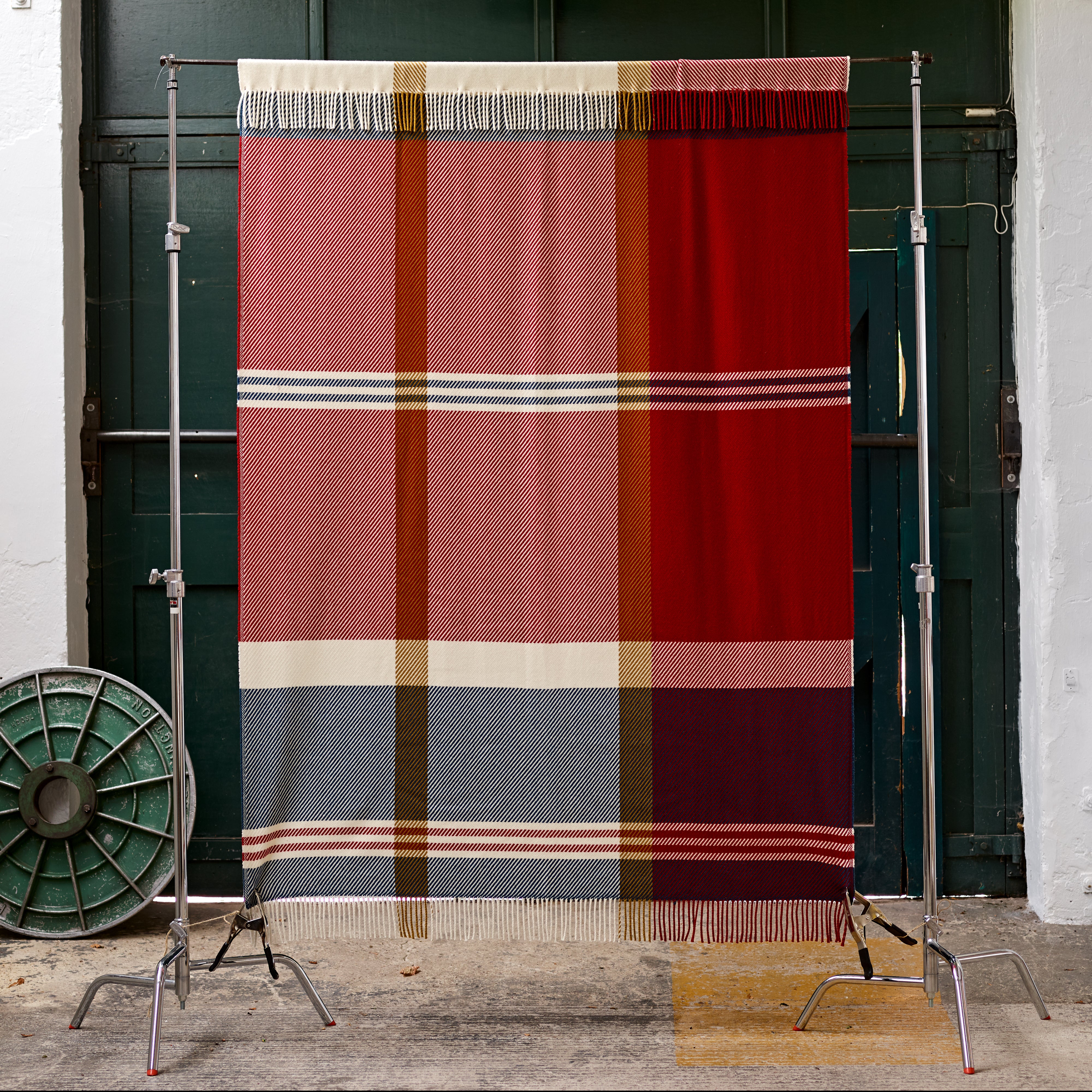 Fine Merino Fox Brothers Blanket in Ruby