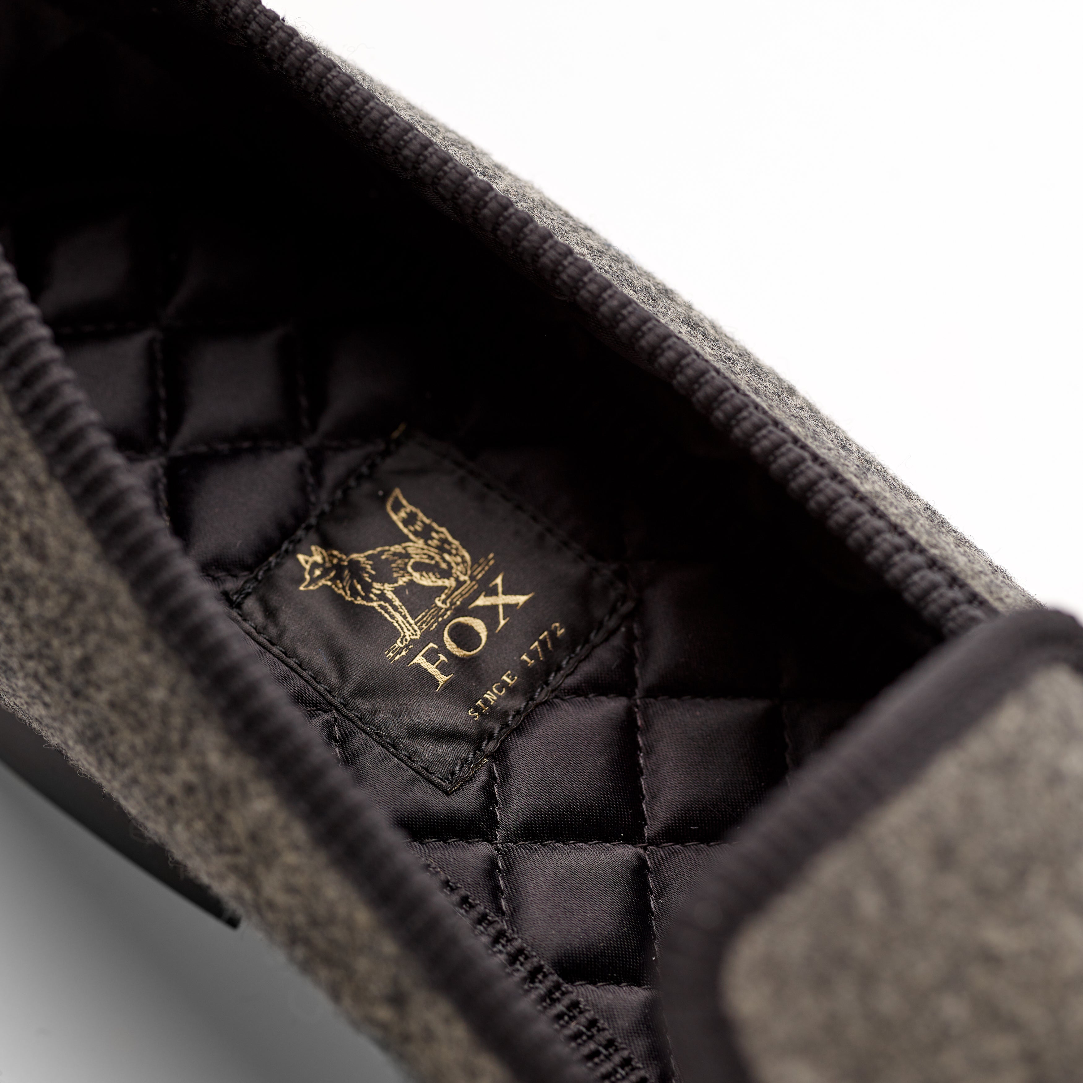 Fox Embroidered Mid Grey Albert Slippers Inner