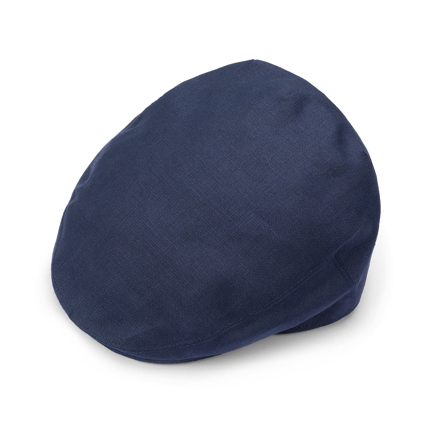 Fox Linen Plainweave Navy Fixed Brim Flat Cap