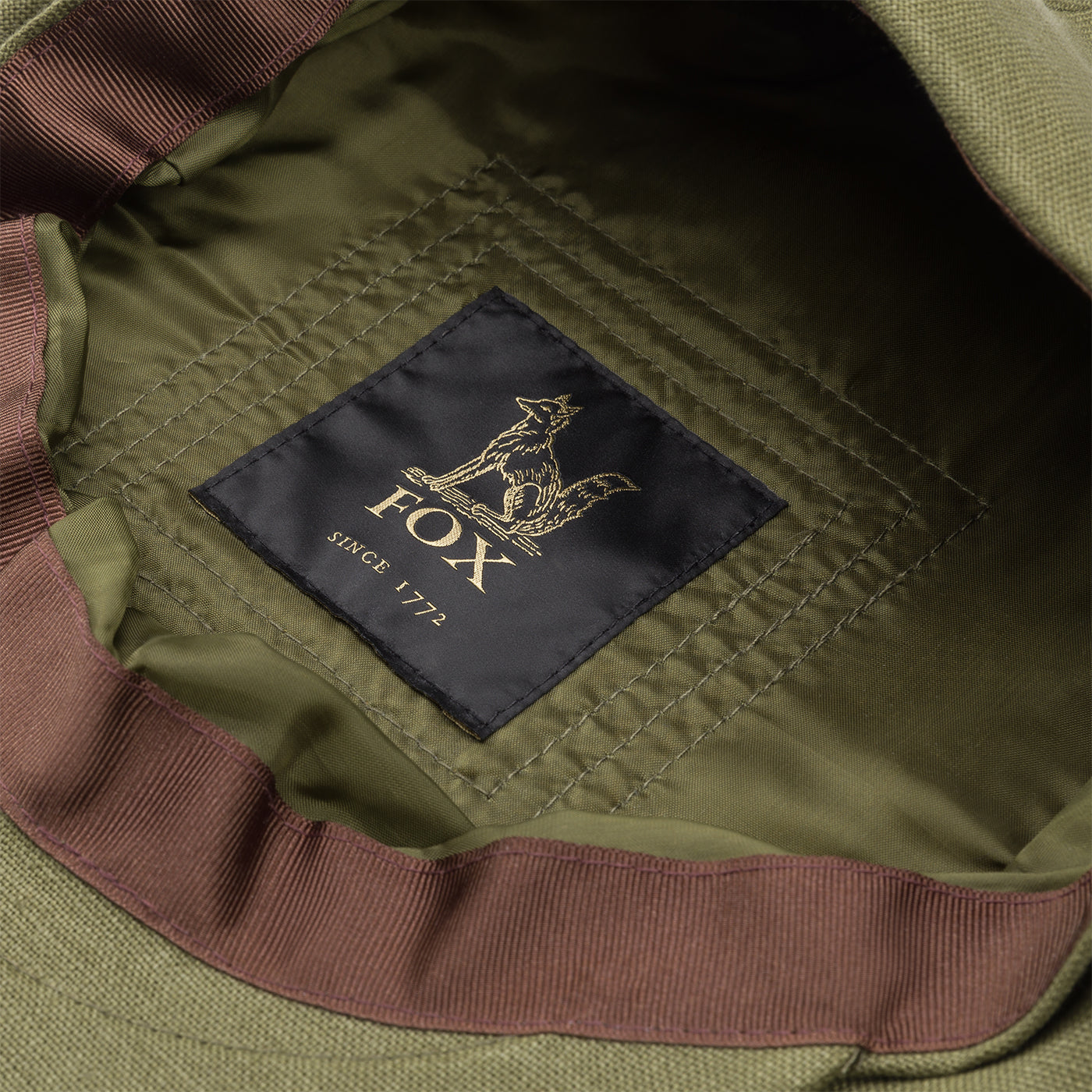Fox Linen Plainweave Moss Fixed Brim Flat Cap
