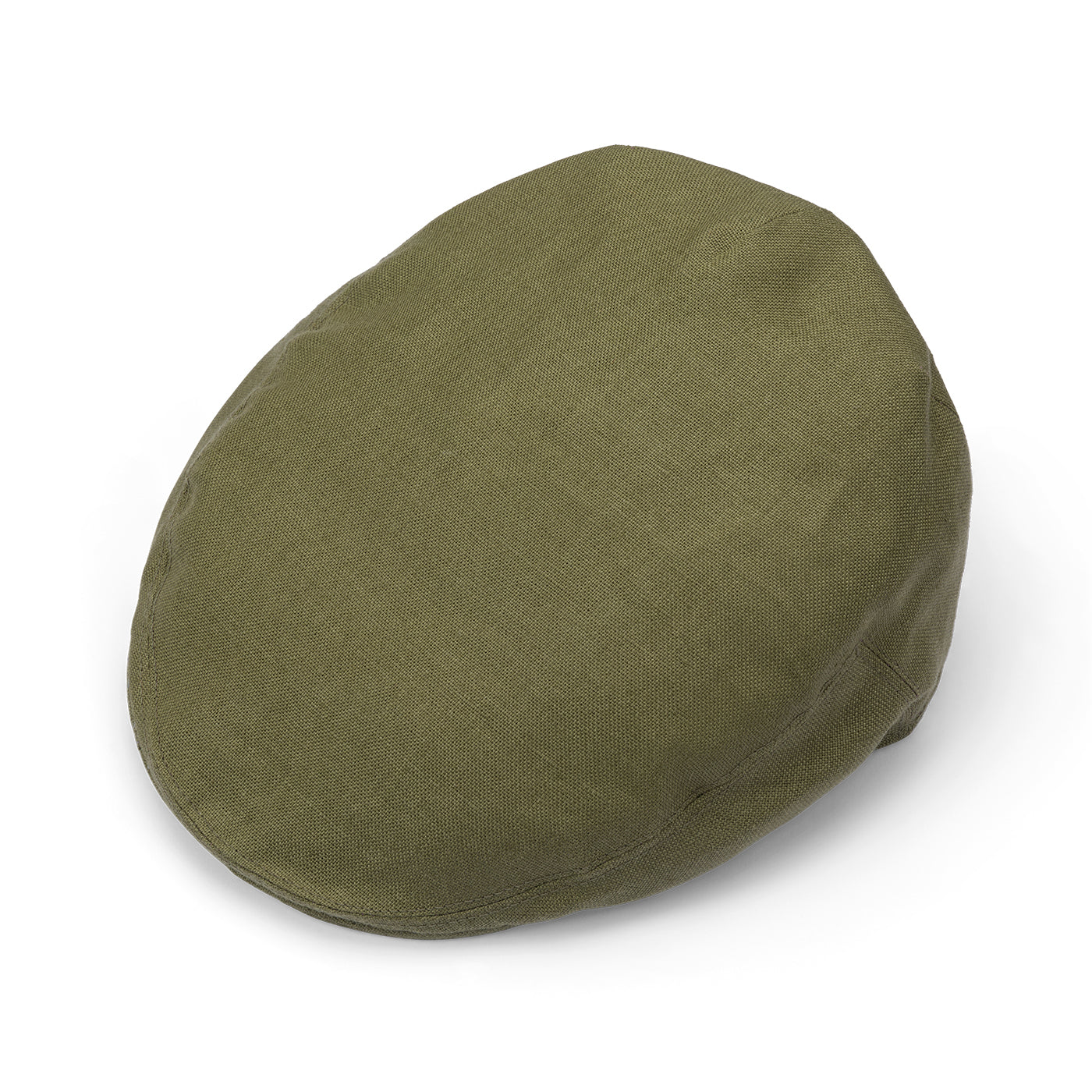 Fox Linen Plainweave Moss Fixed Brim Flat Cap