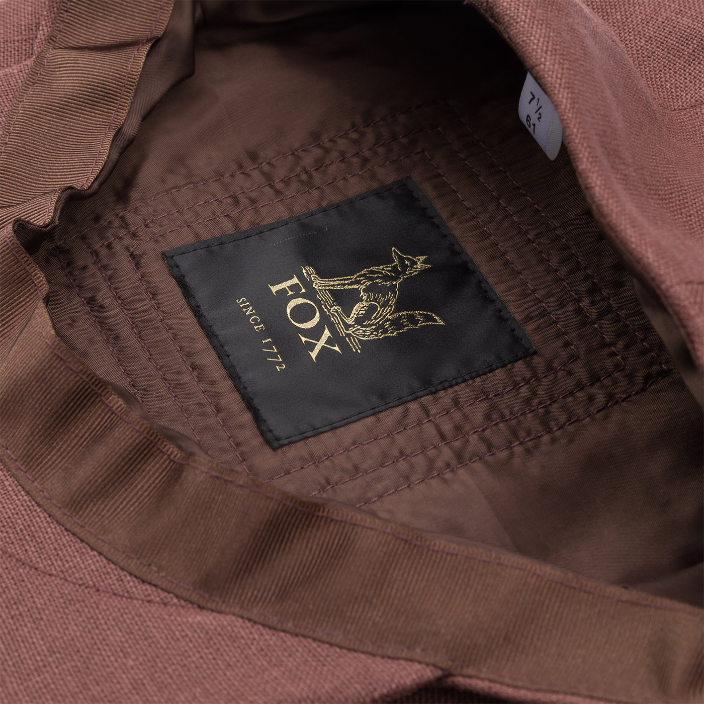 Fox Linen Plainweave Chocolate Fixed Brim Flat Cap