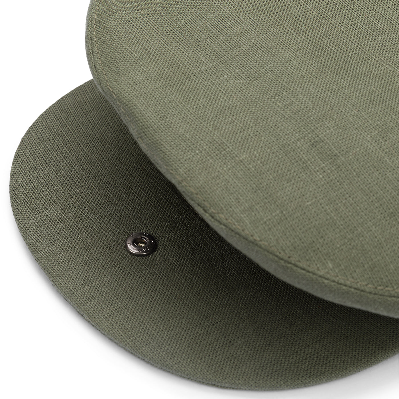Fox Linen Plainweave Khaki Snap Brim Flat Cap