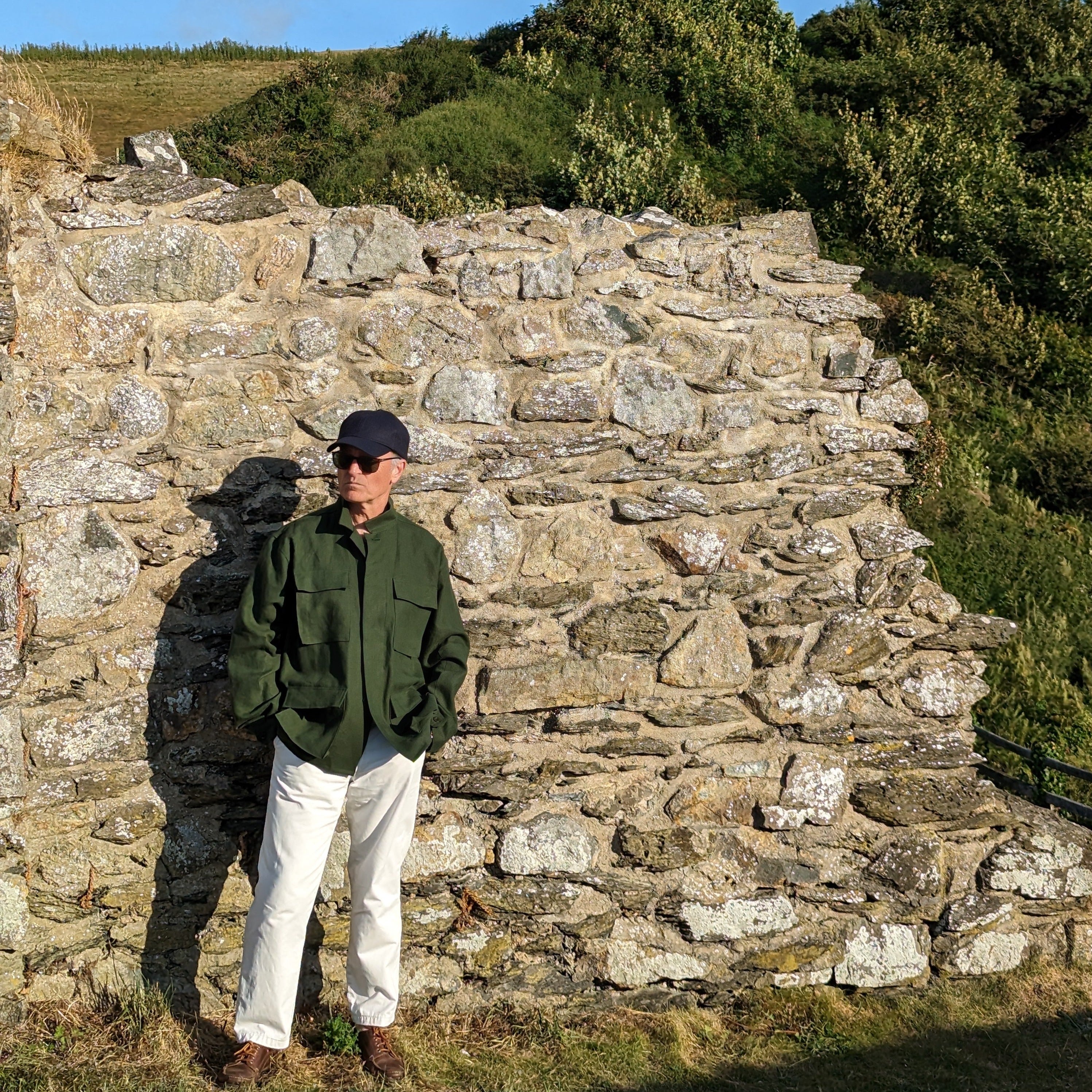 FK001-Fox Linen Bronze Green Jacket