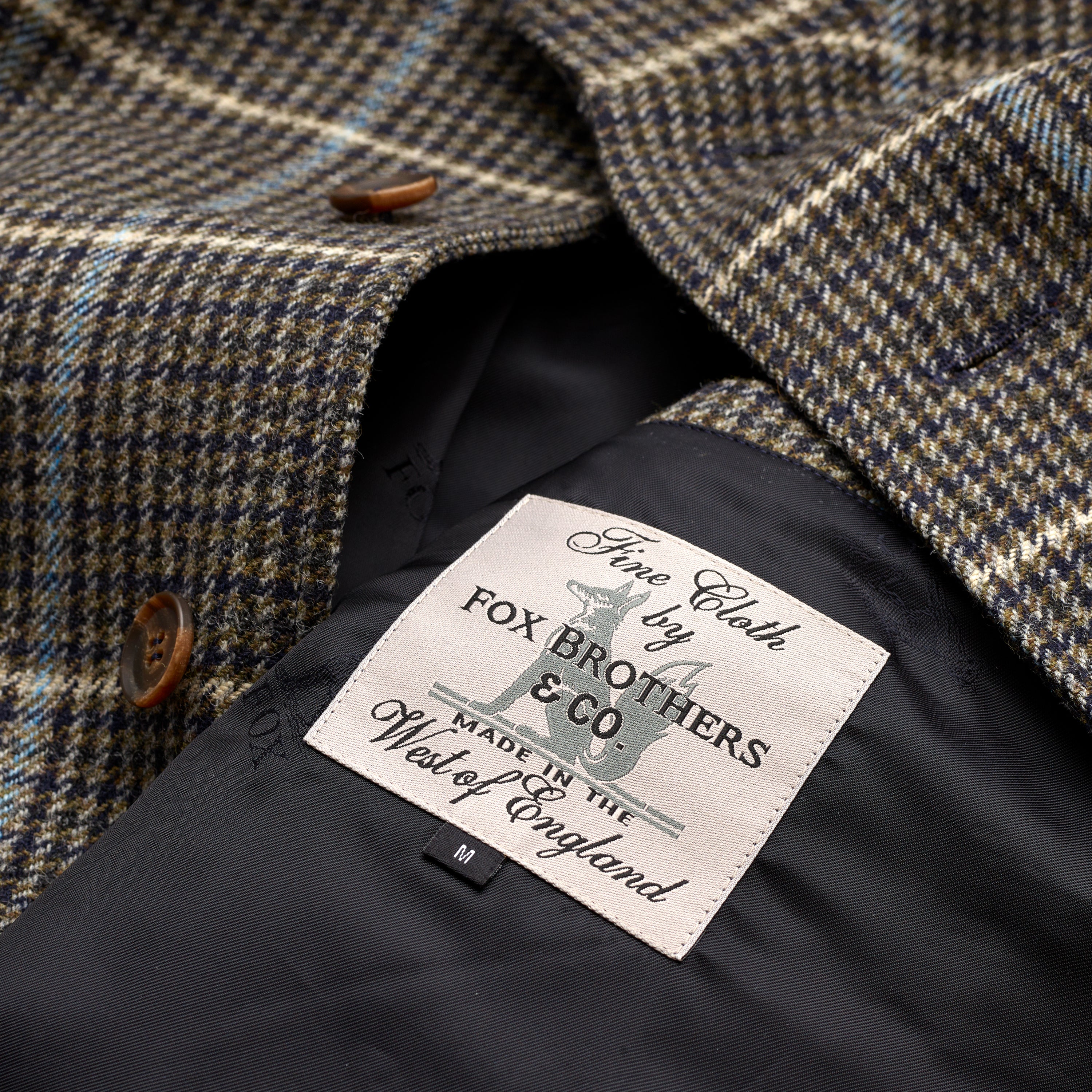 Fox Navy and Brown Tweed Gilet with Sky Blue Deco