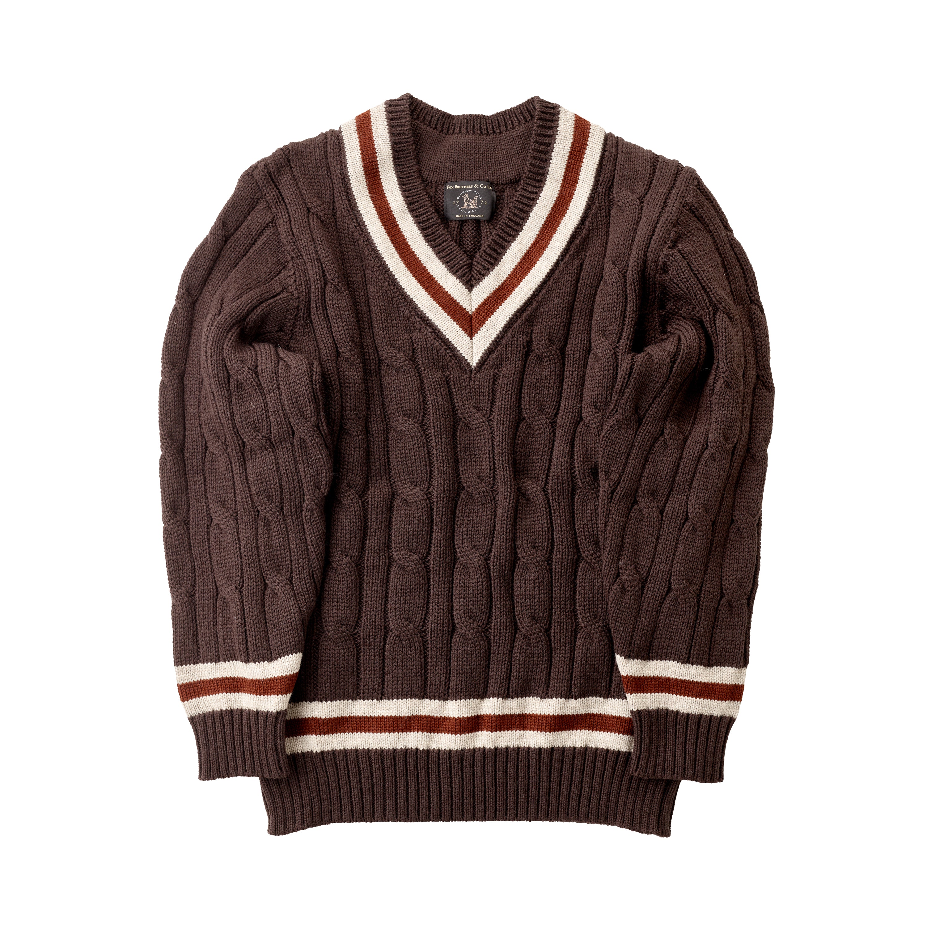 FOX x DR Cricket Club Sweater in Charcoal & Iron