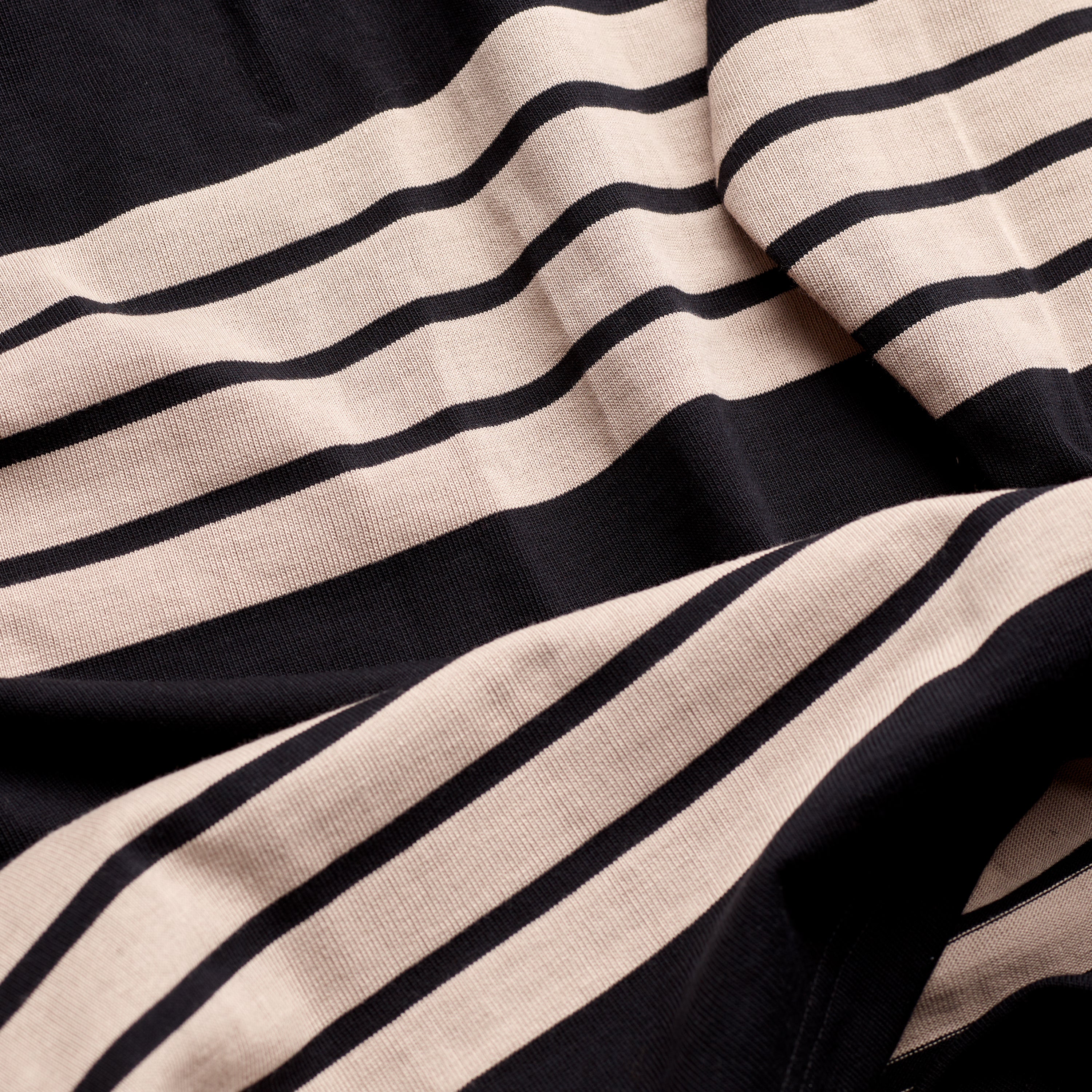 FOX x DR Heritage Rugby Shirt in Black & Khaki Stripe