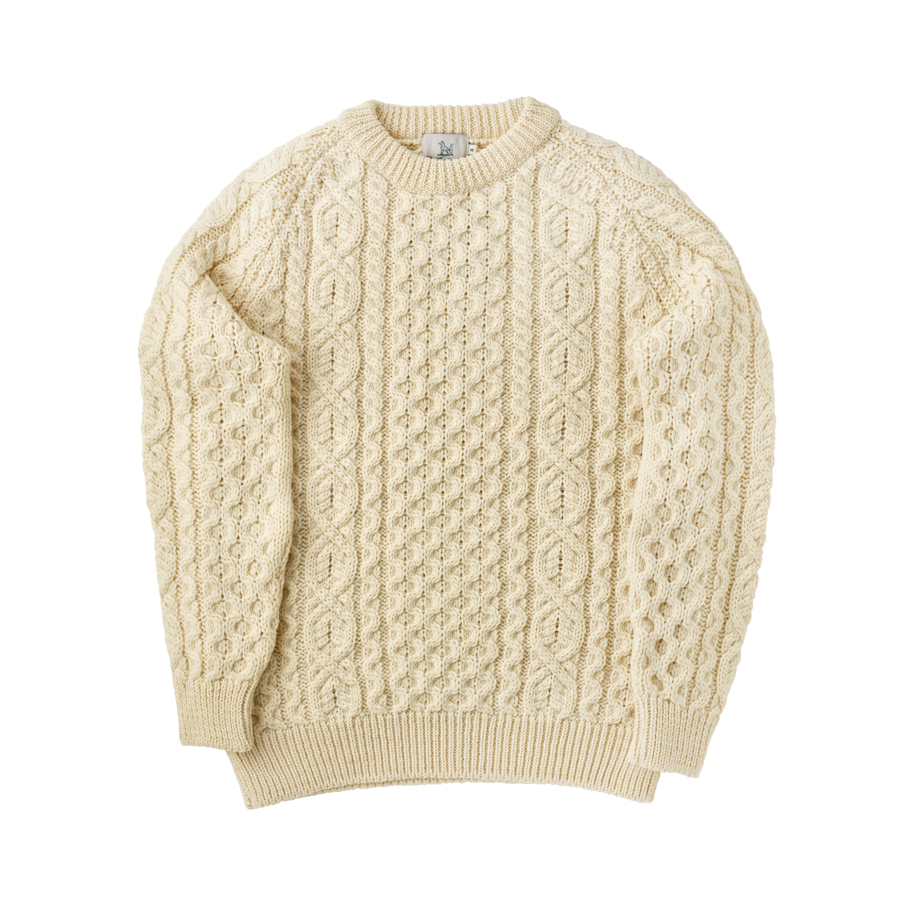 The Traditional Wool Cable Knit Ecru Jumper