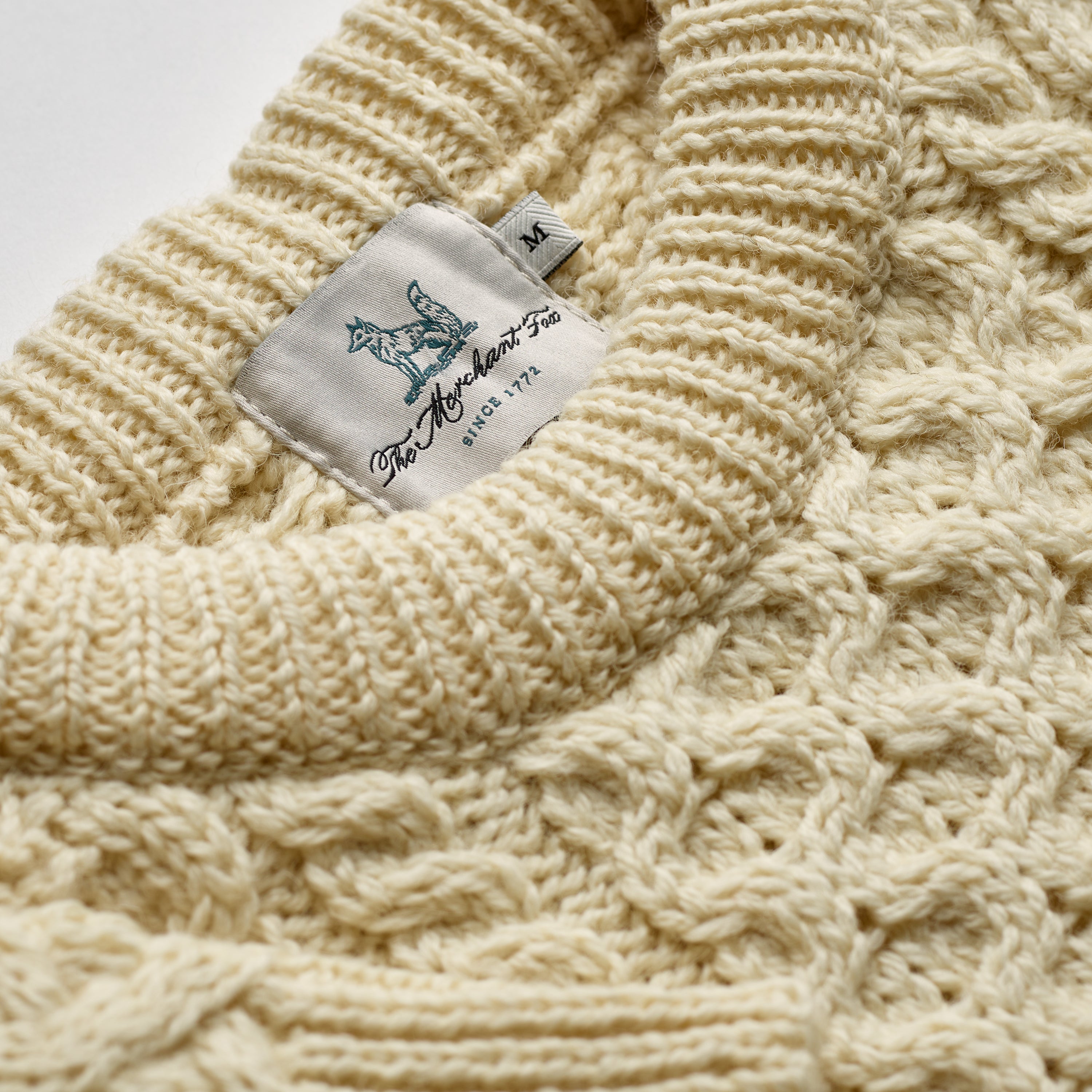 The Traditional Wool Cable Knit Ecru Jumper