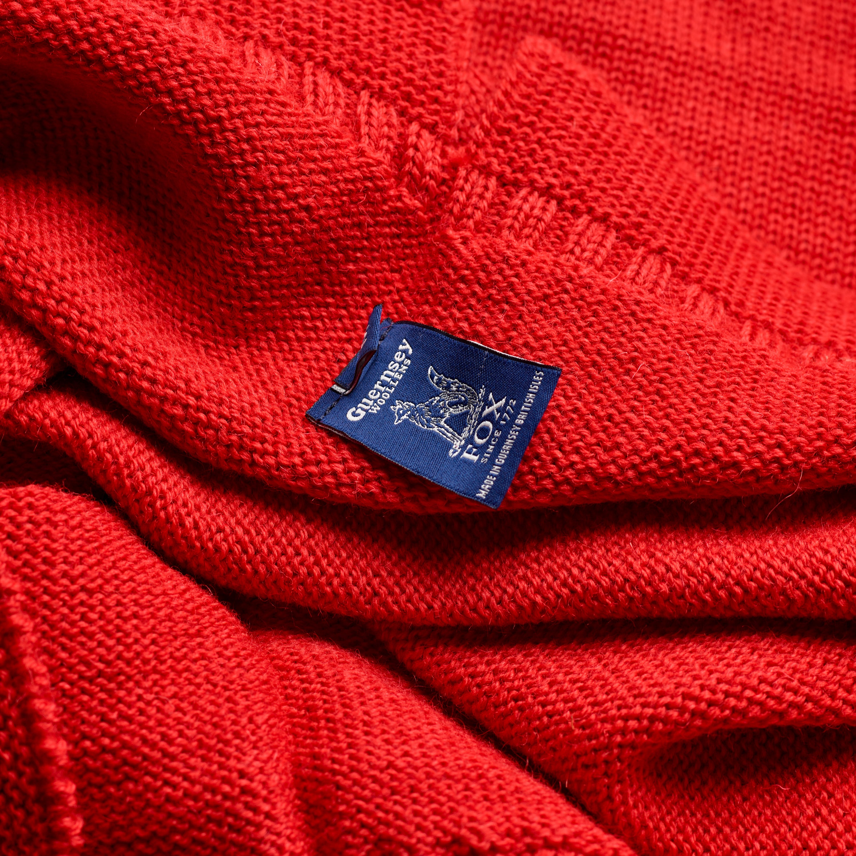 Guernsey Woollens x Fox Roll Neck in Portsmouth Red