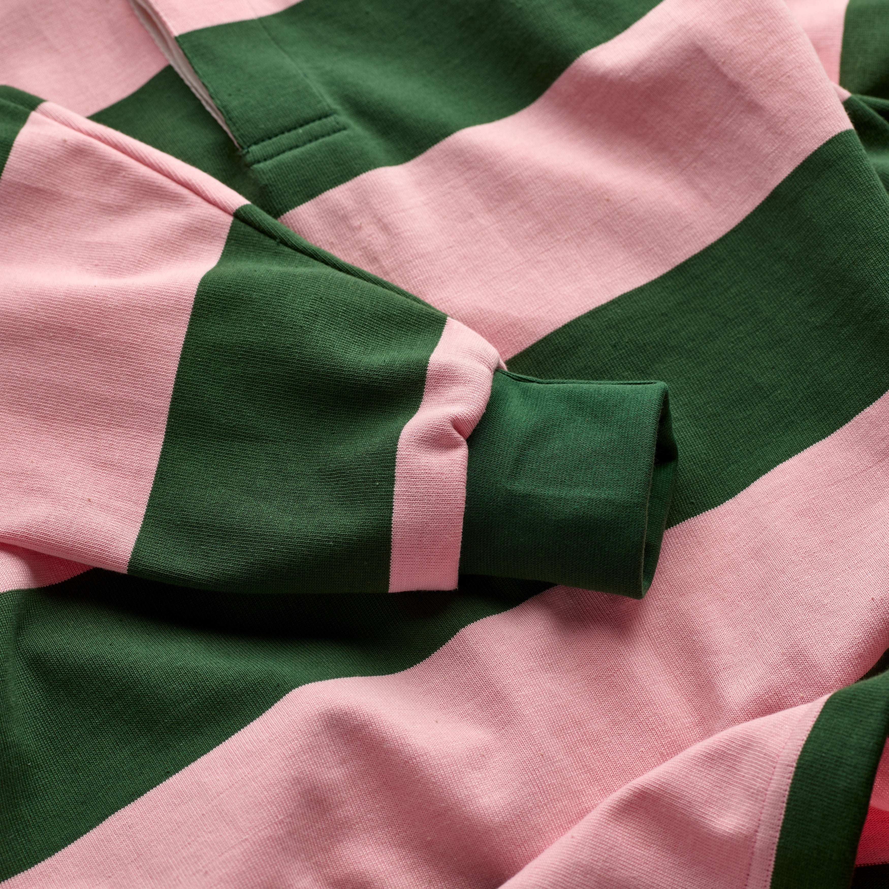 Fox Heritage Stripe Rugby Shirt in Mallow and Hunter