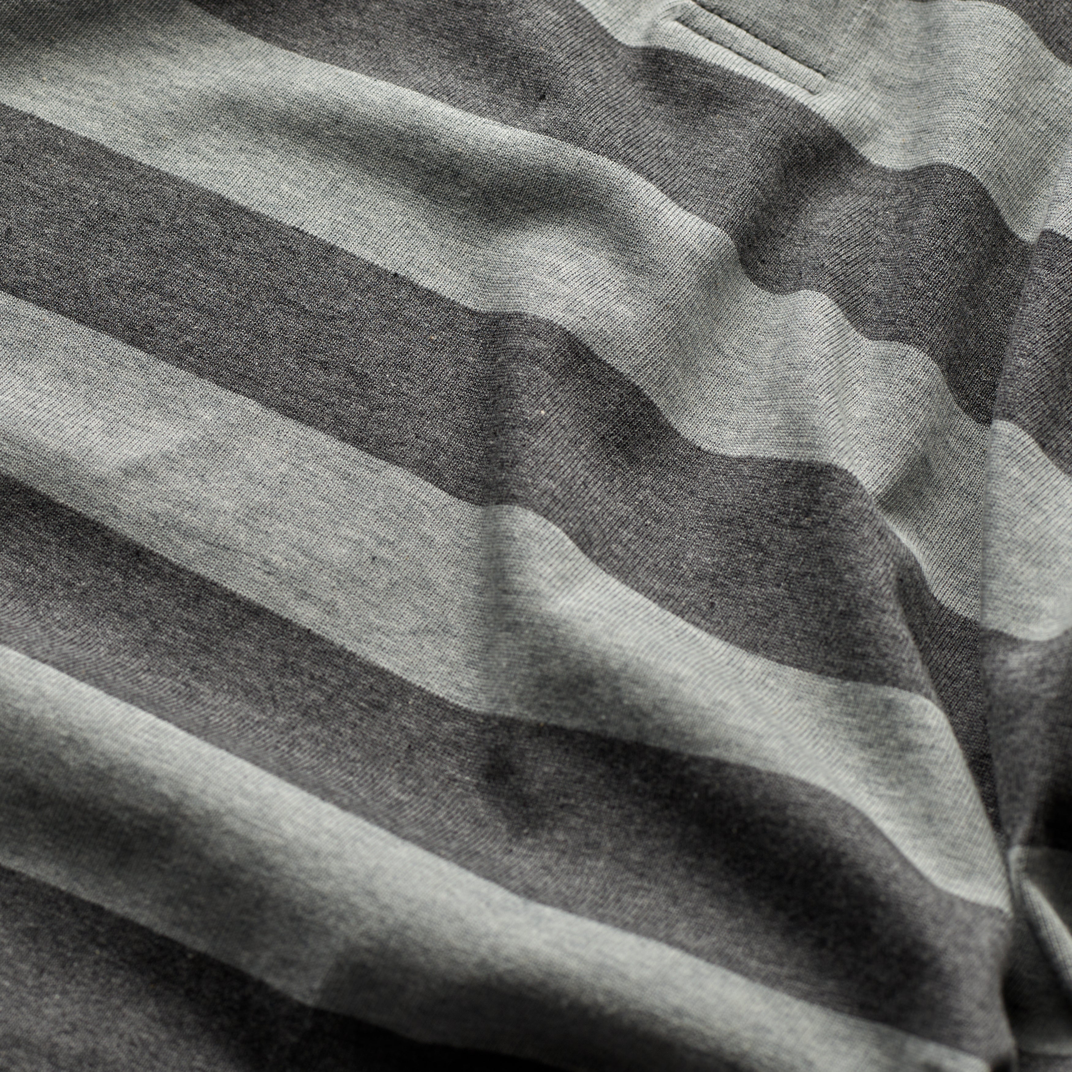 Fox Heritage Stripe Rugby Shirt in Grey and Charcoal