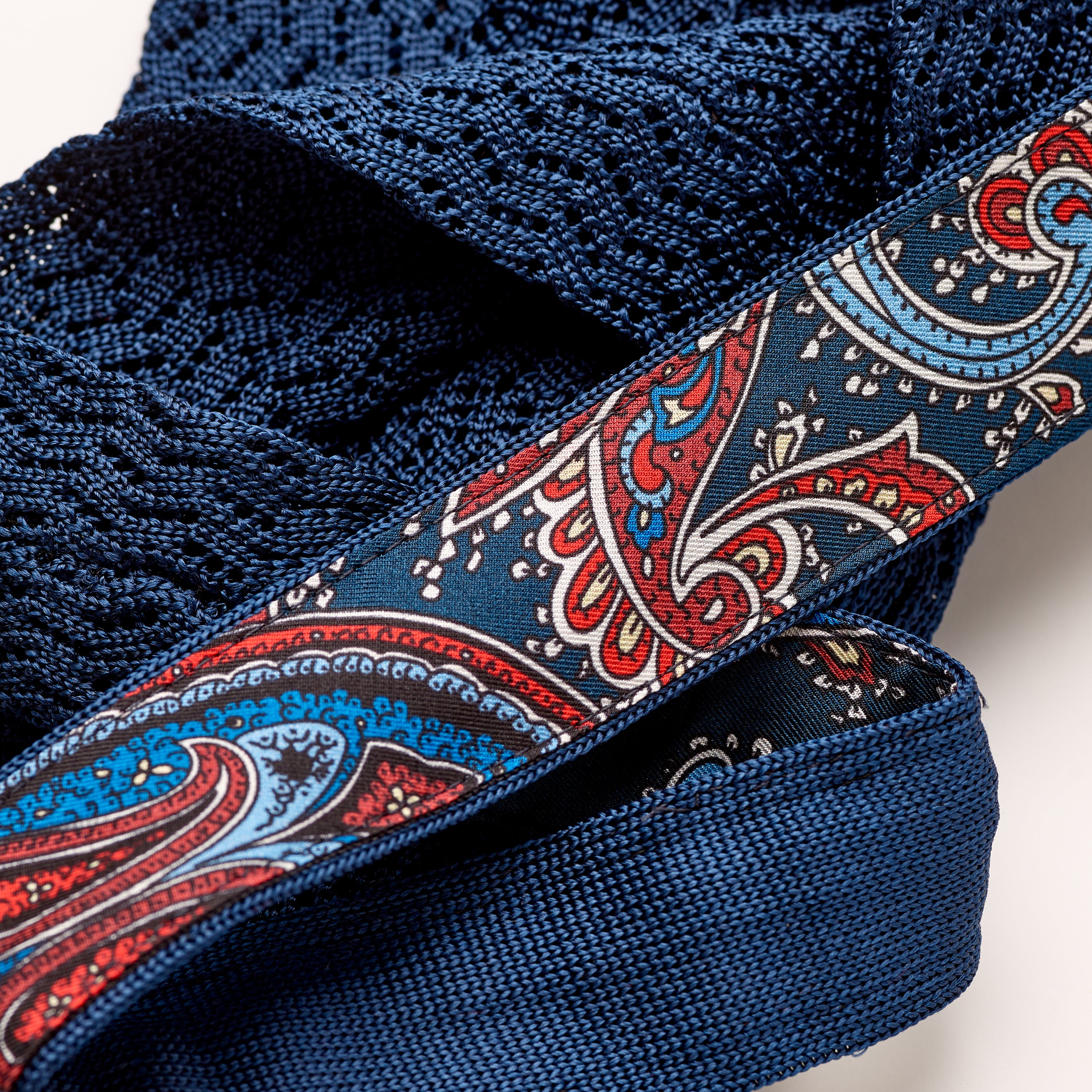 Sera Navy Blue Chevron Weave Silk Tie