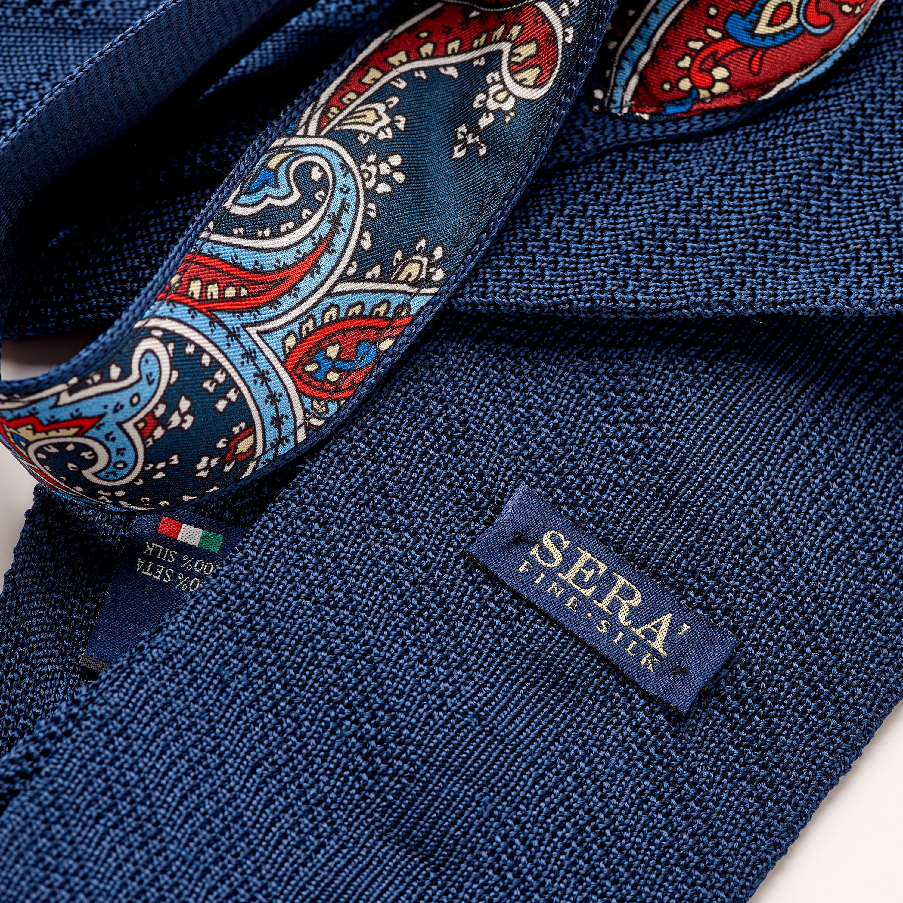 Sera Navy Blue Oblique Weave Silk Tie