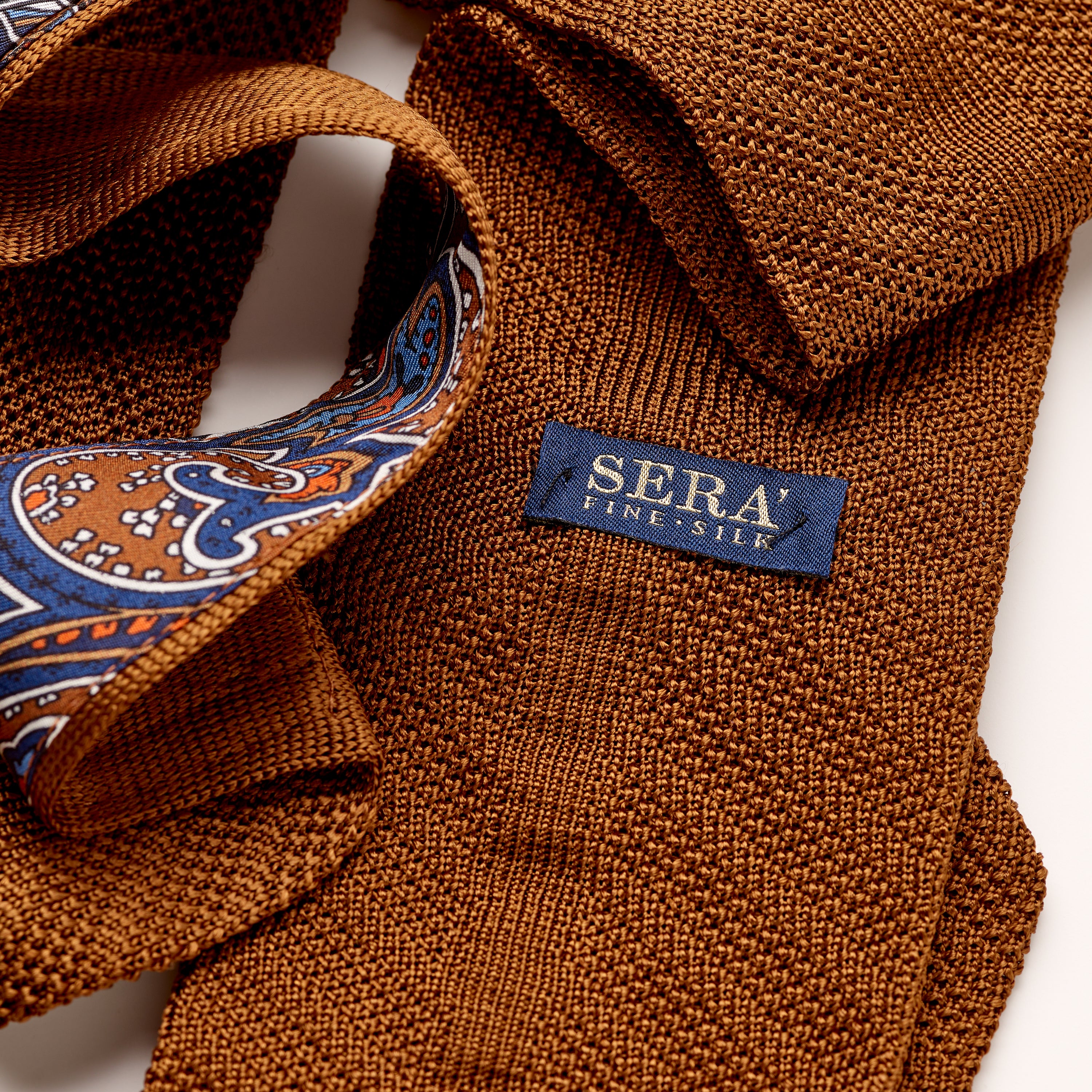 Sera Havana Brown Oblique Weave Silk Tie