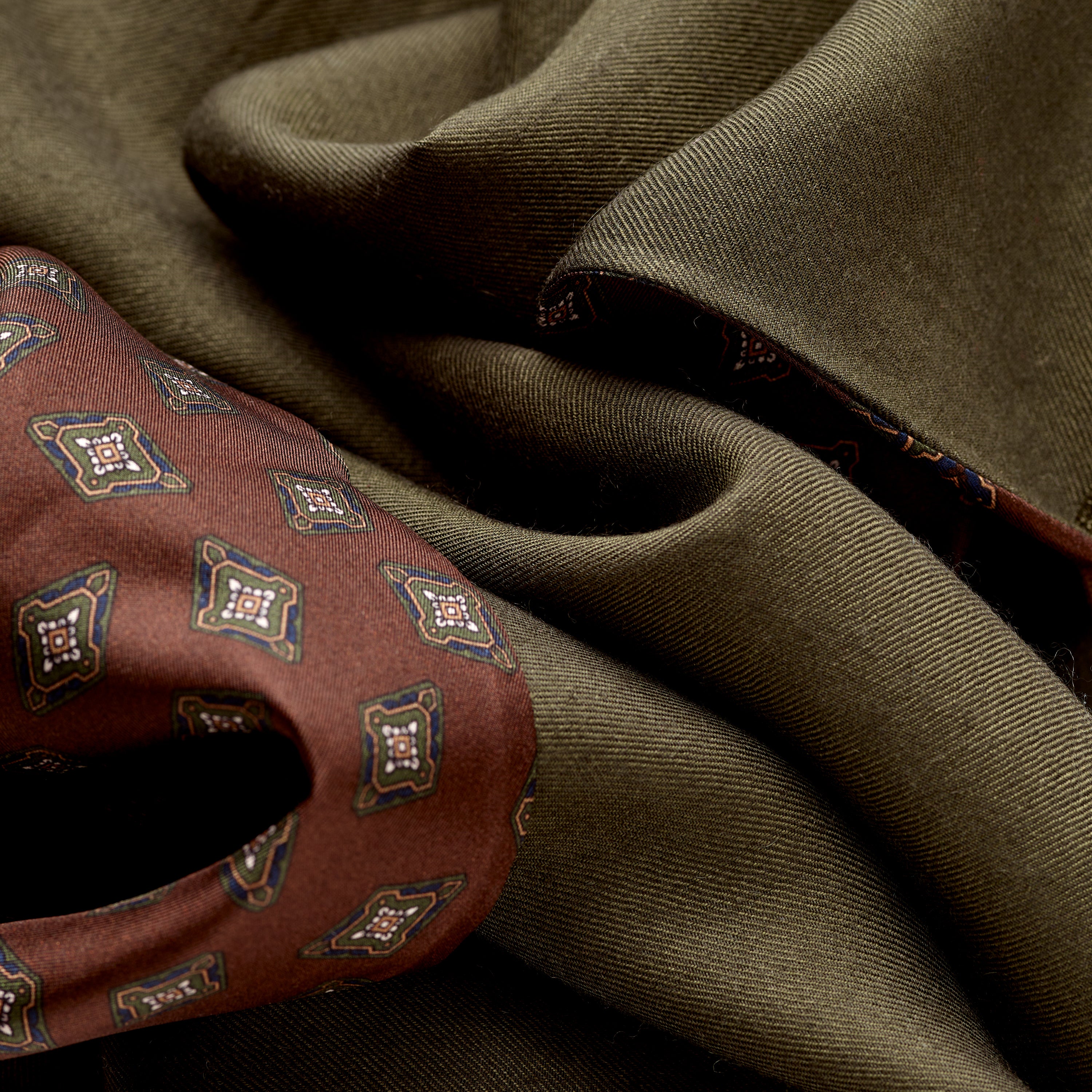 Sera Brown Cashmere & Silk Foulard Scarf