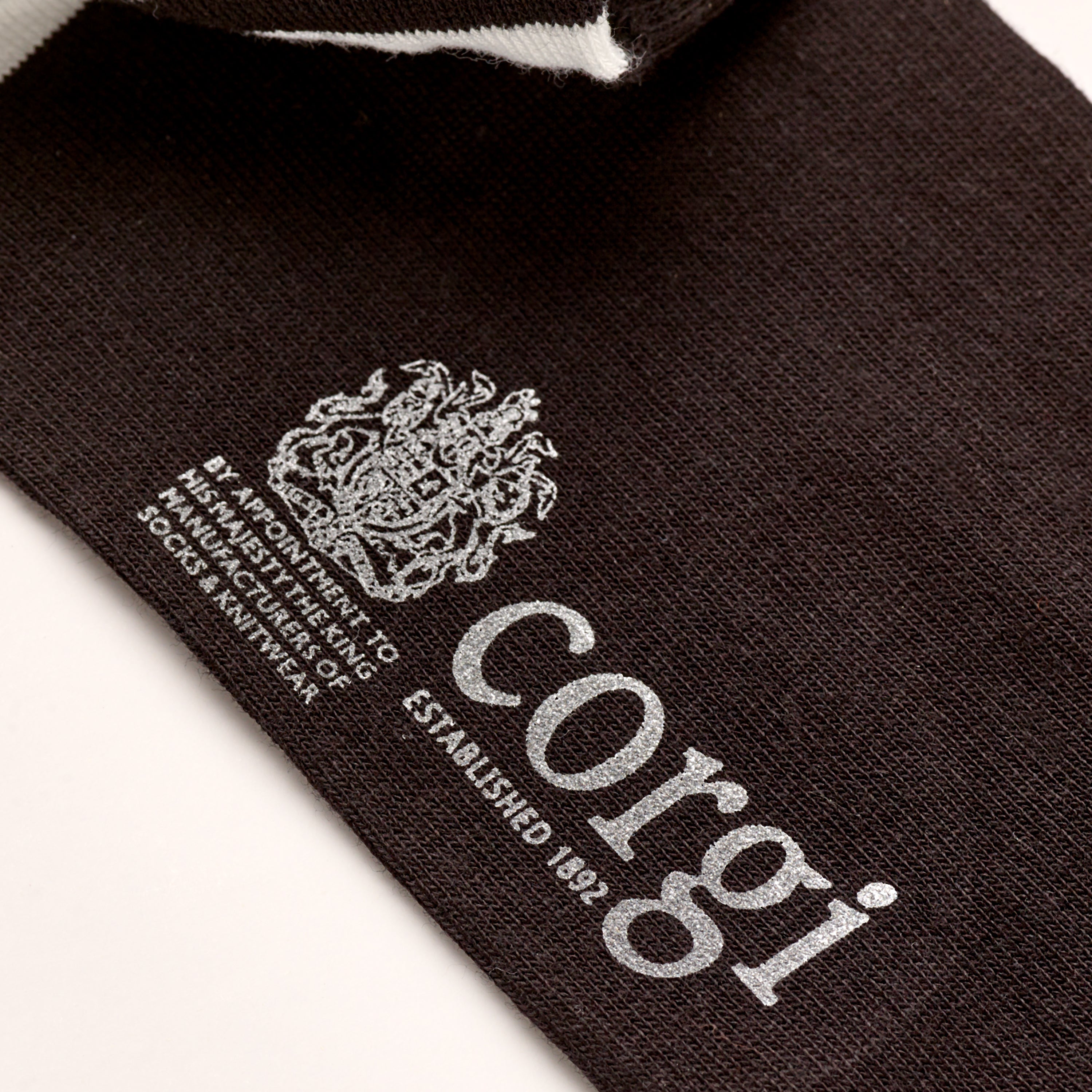 Corgi Checkaboard Lightweight Cotton Socks Black