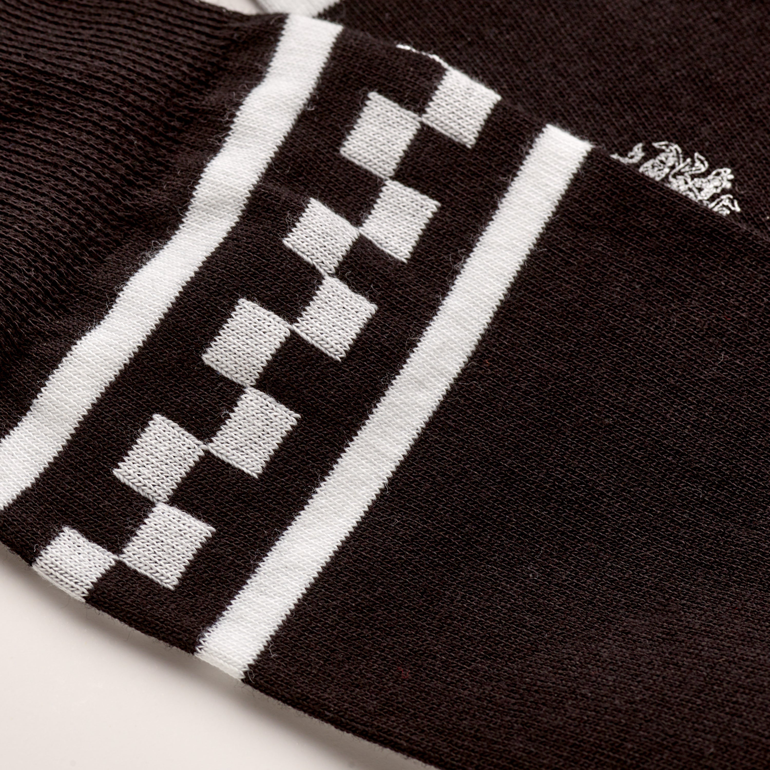 Corgi Checkaboard Lightweight Cotton Socks Black