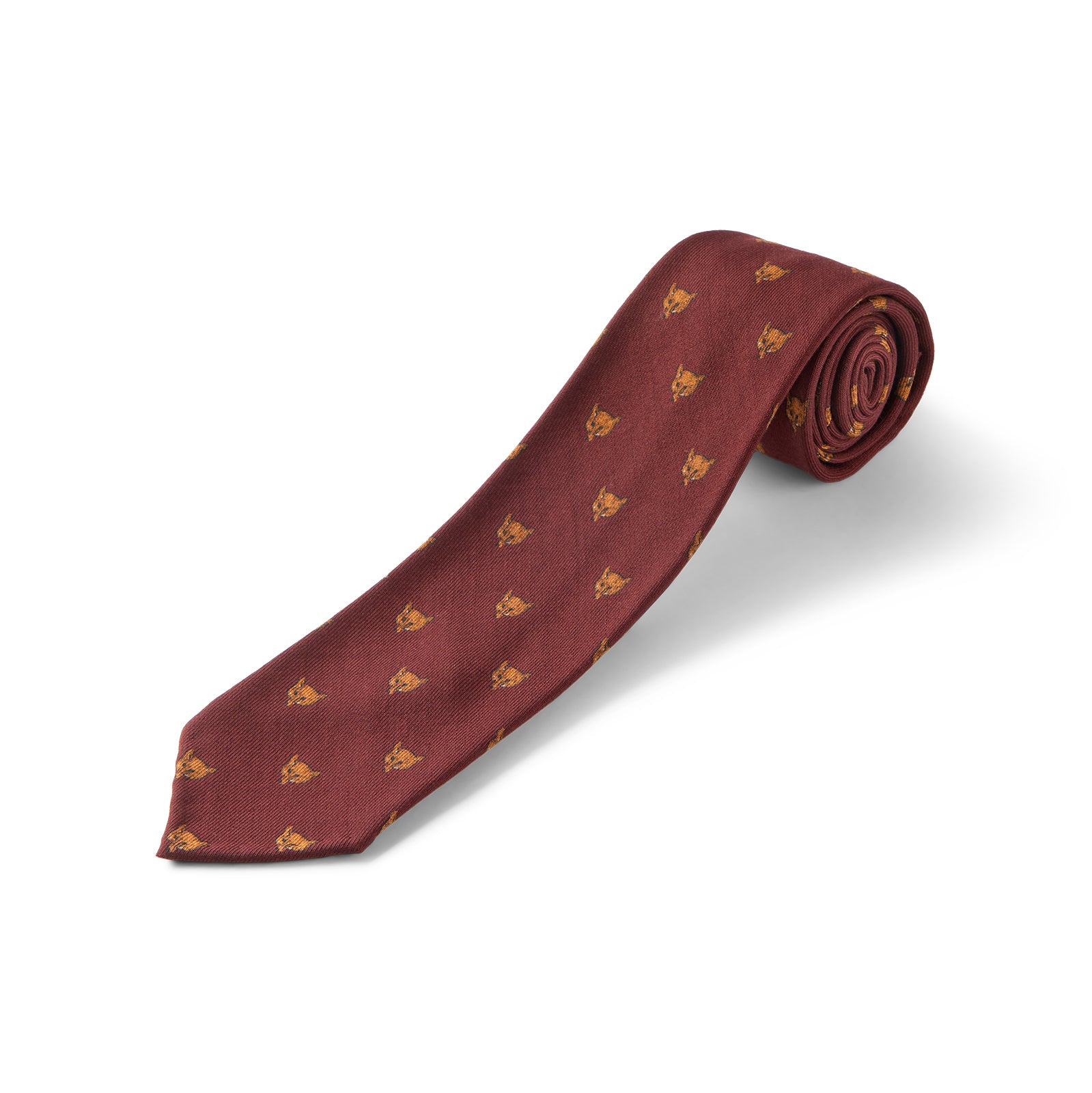 Fox Mask 4 Fold Port Wool and Silk Challis Tie
