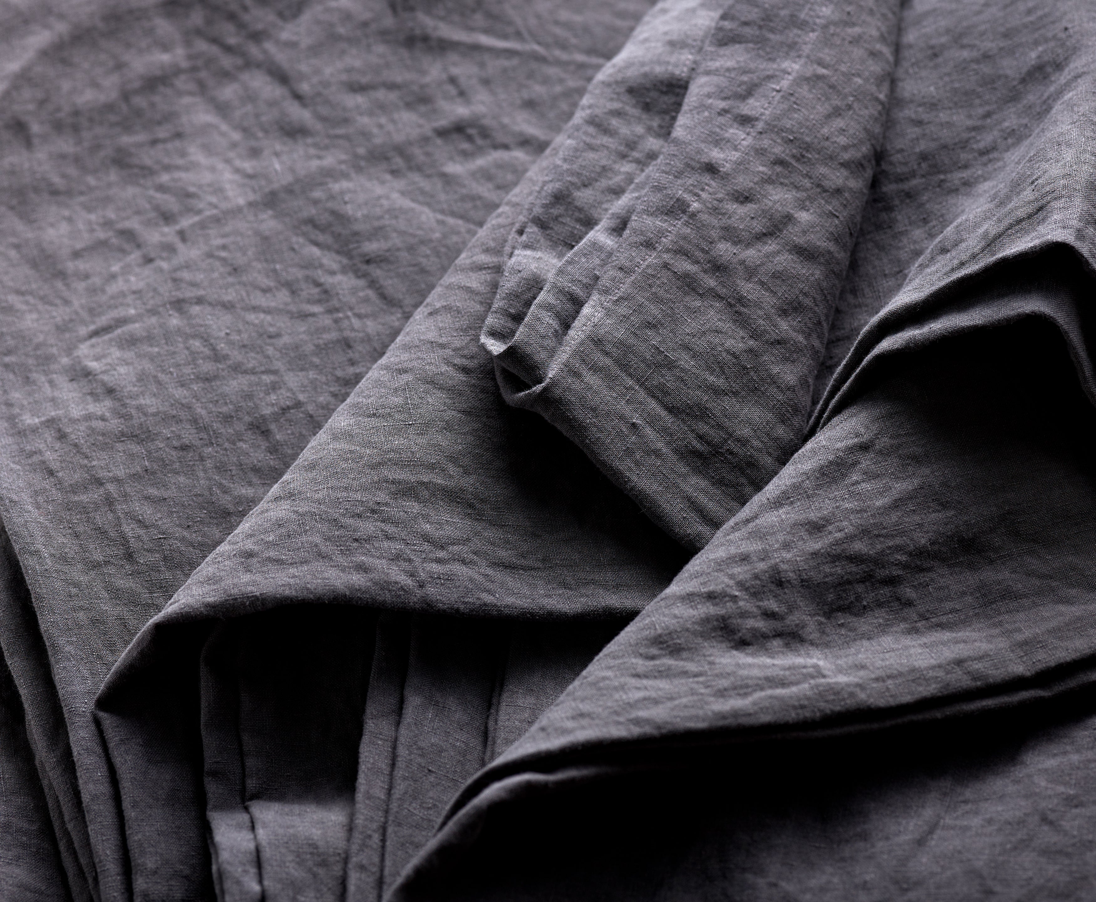 Hollyrood Smoke Grey Linen Double Flat Sheet