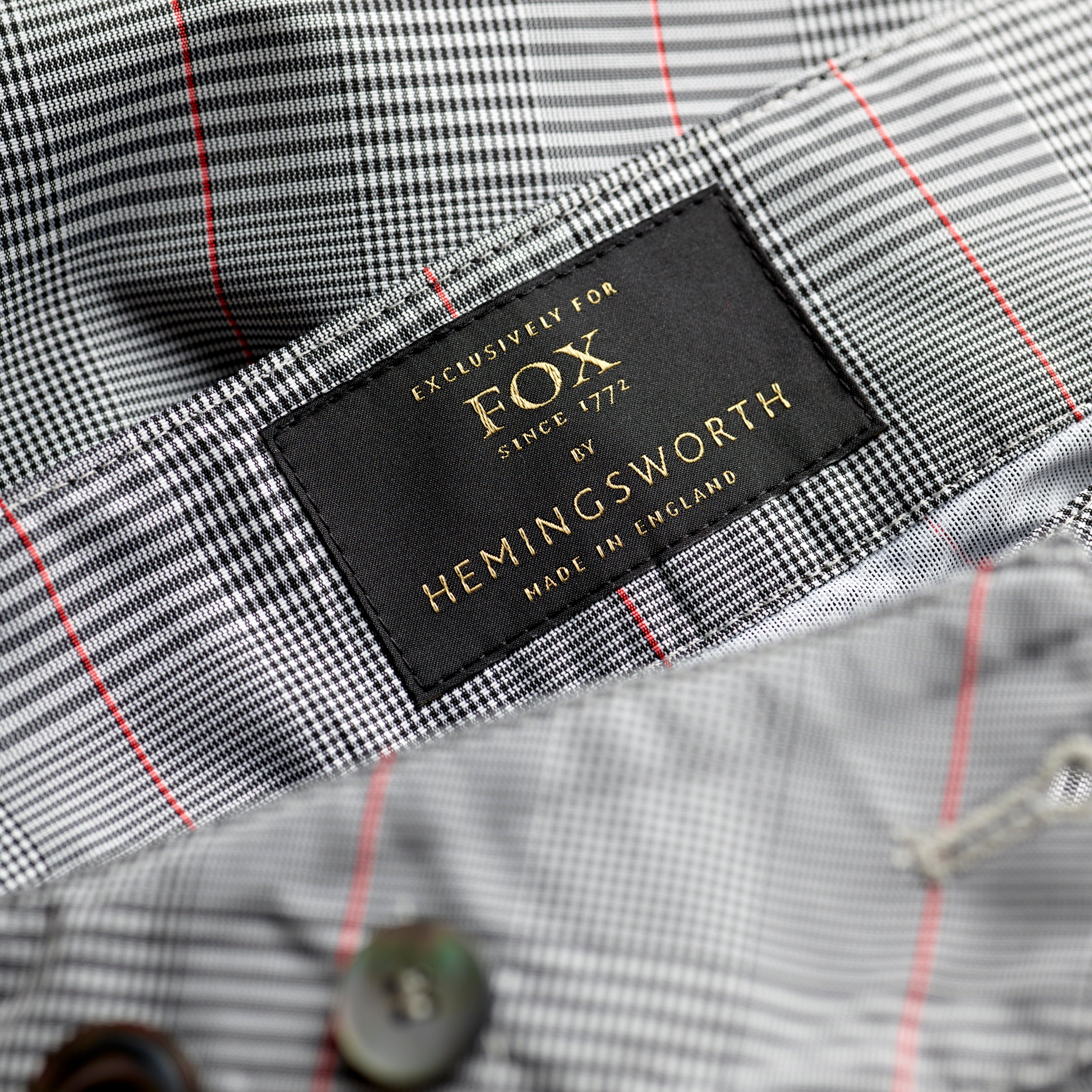 Fox Clipper Swim Shorts in Grey Prince of Wales Check